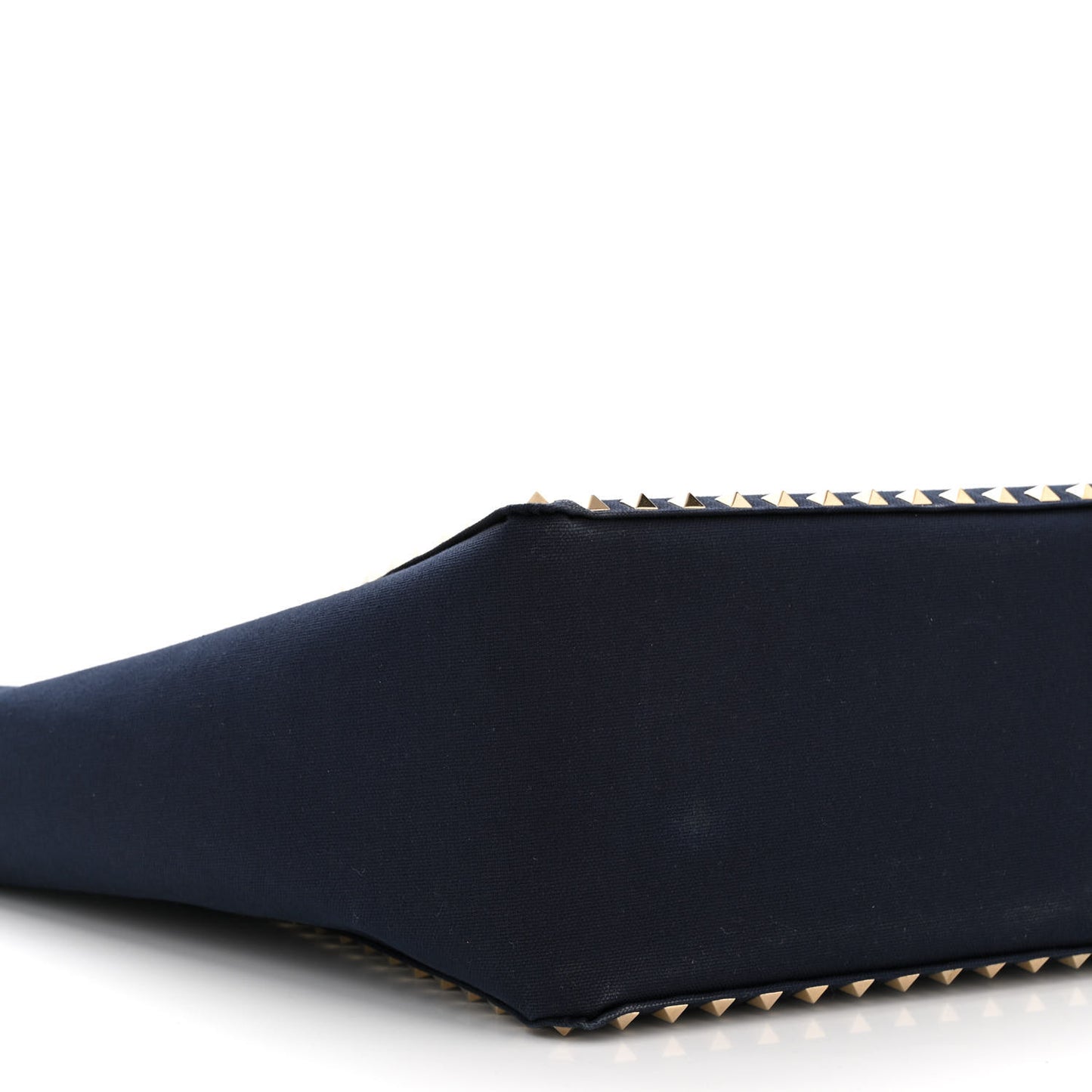 Canvas Medium Rockstud Reversible Tote Navy Blue Beige