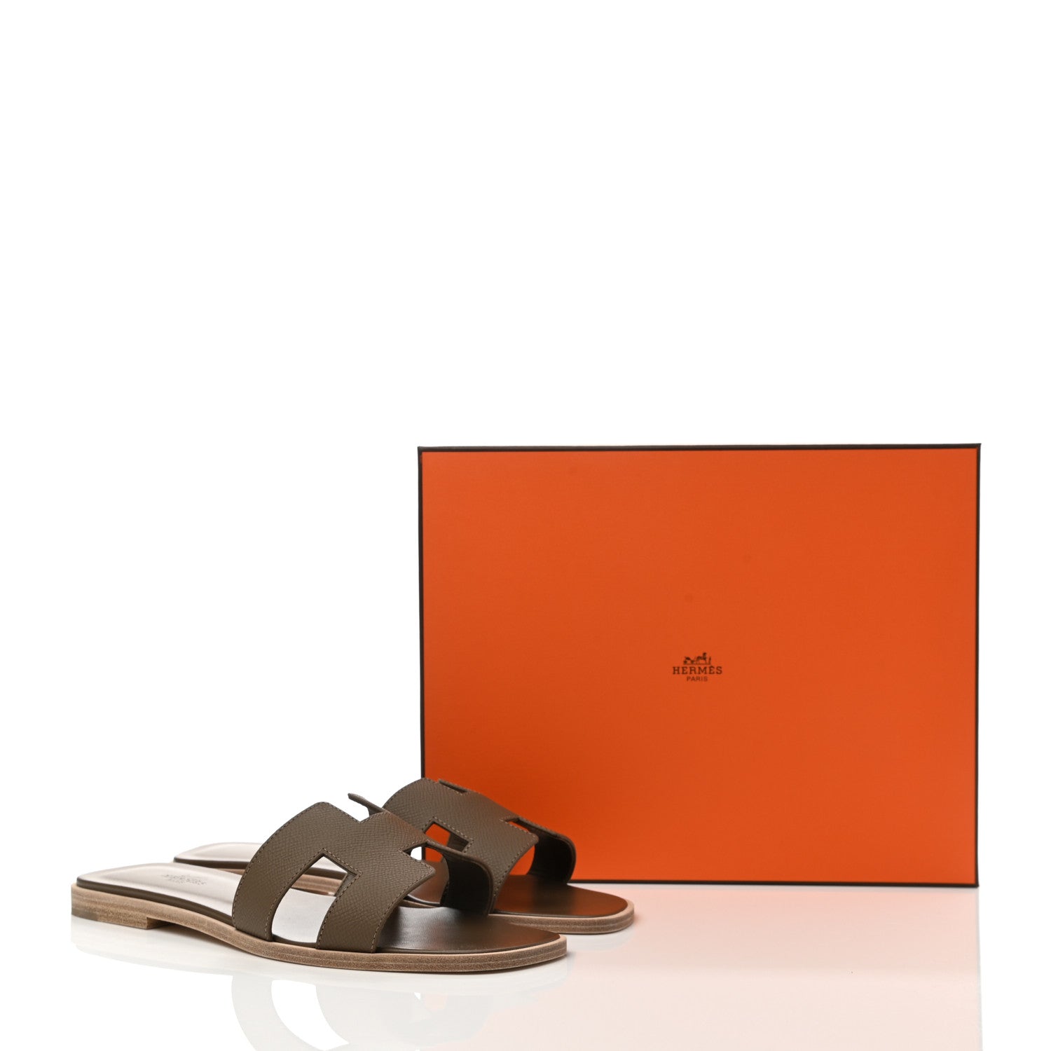 Hermes Epsom Oran Sandals 39 Etoupe 9 of 9