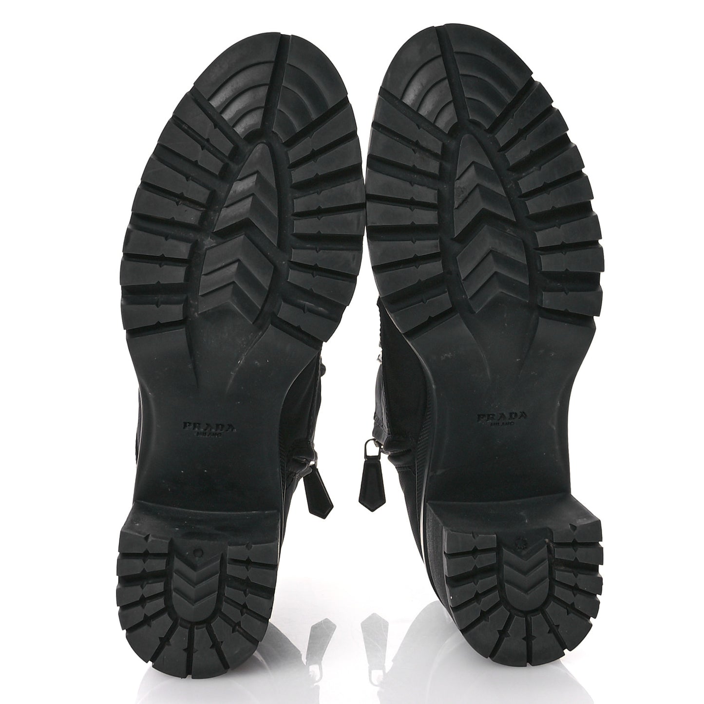 Spazzolato Re-Nylon Metal Triangle Logo Lace Up 55mm Ankle Boots 39 Black