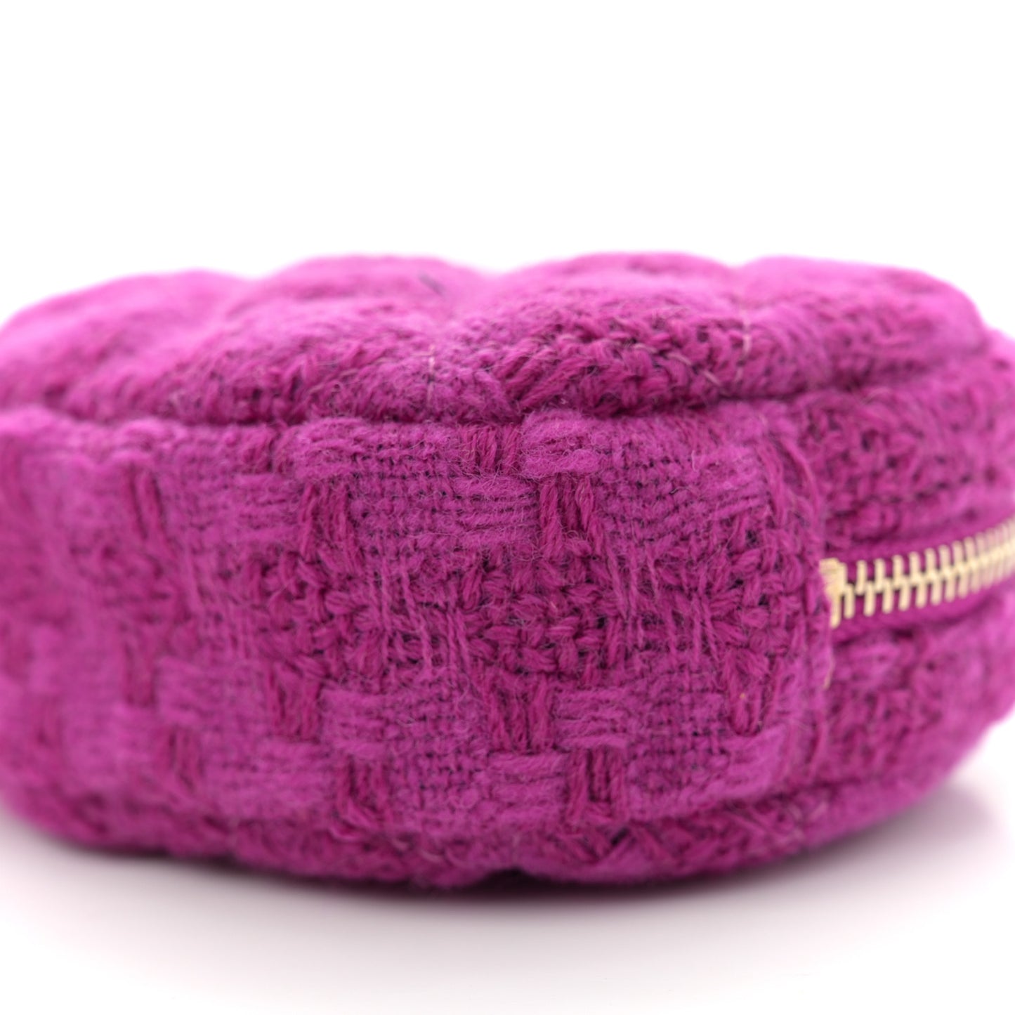 Tweed Lambskin Quilted Waist Bag With Coin Purse Fuchsia