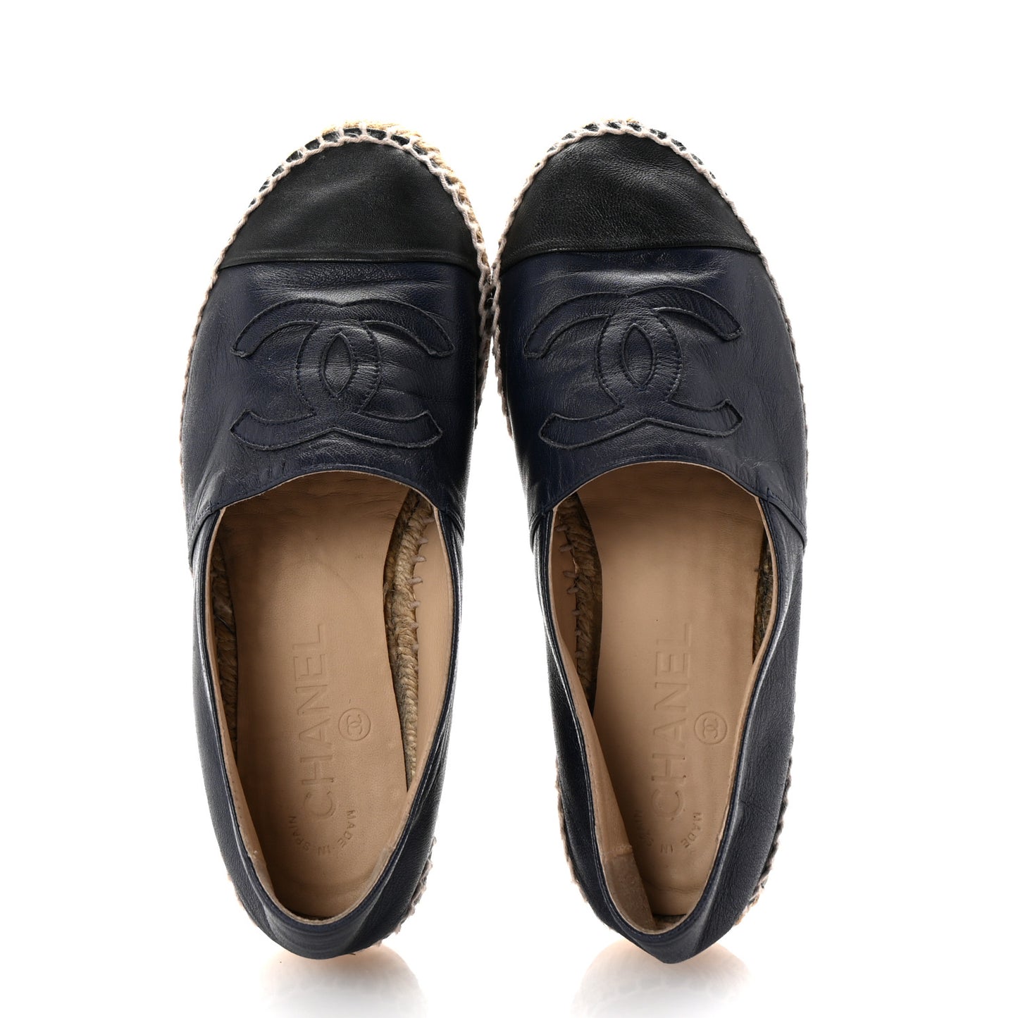Lambskin CC Espadrilles 36 Navy Black