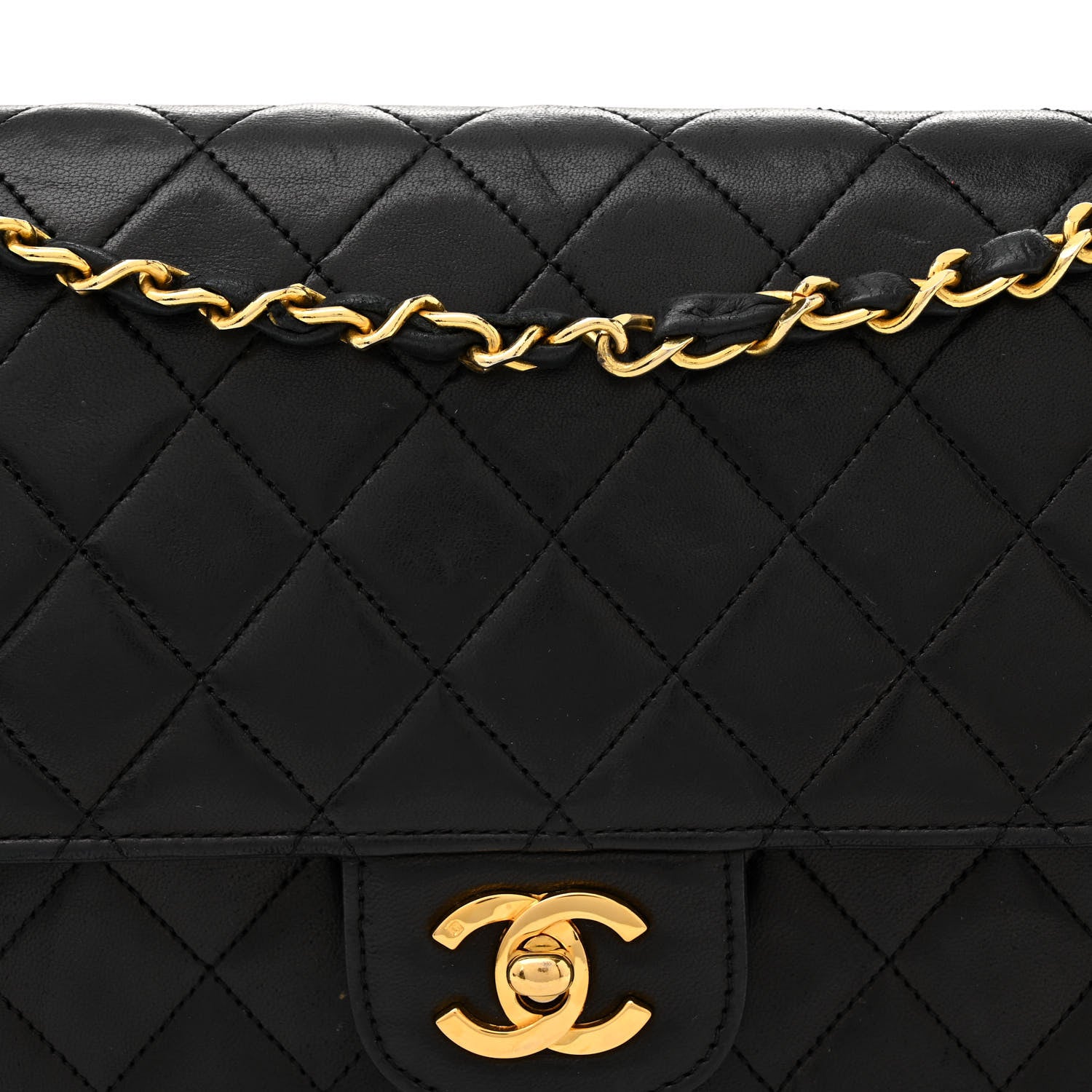 Chanel Lambskin Quilted Medium Double Flap Black 8 of 14