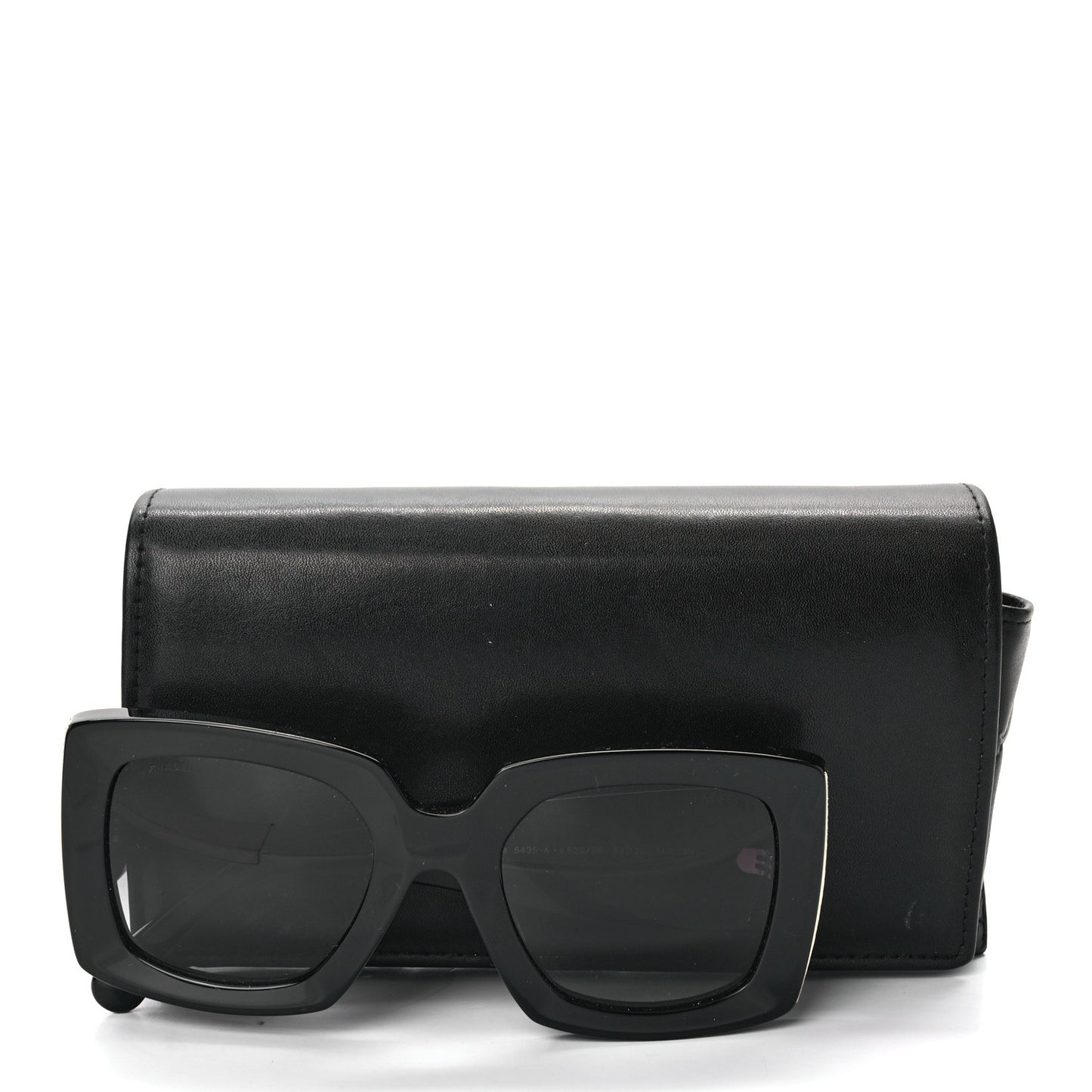 Acetate Rectangle Sunglasses 5435-A Black