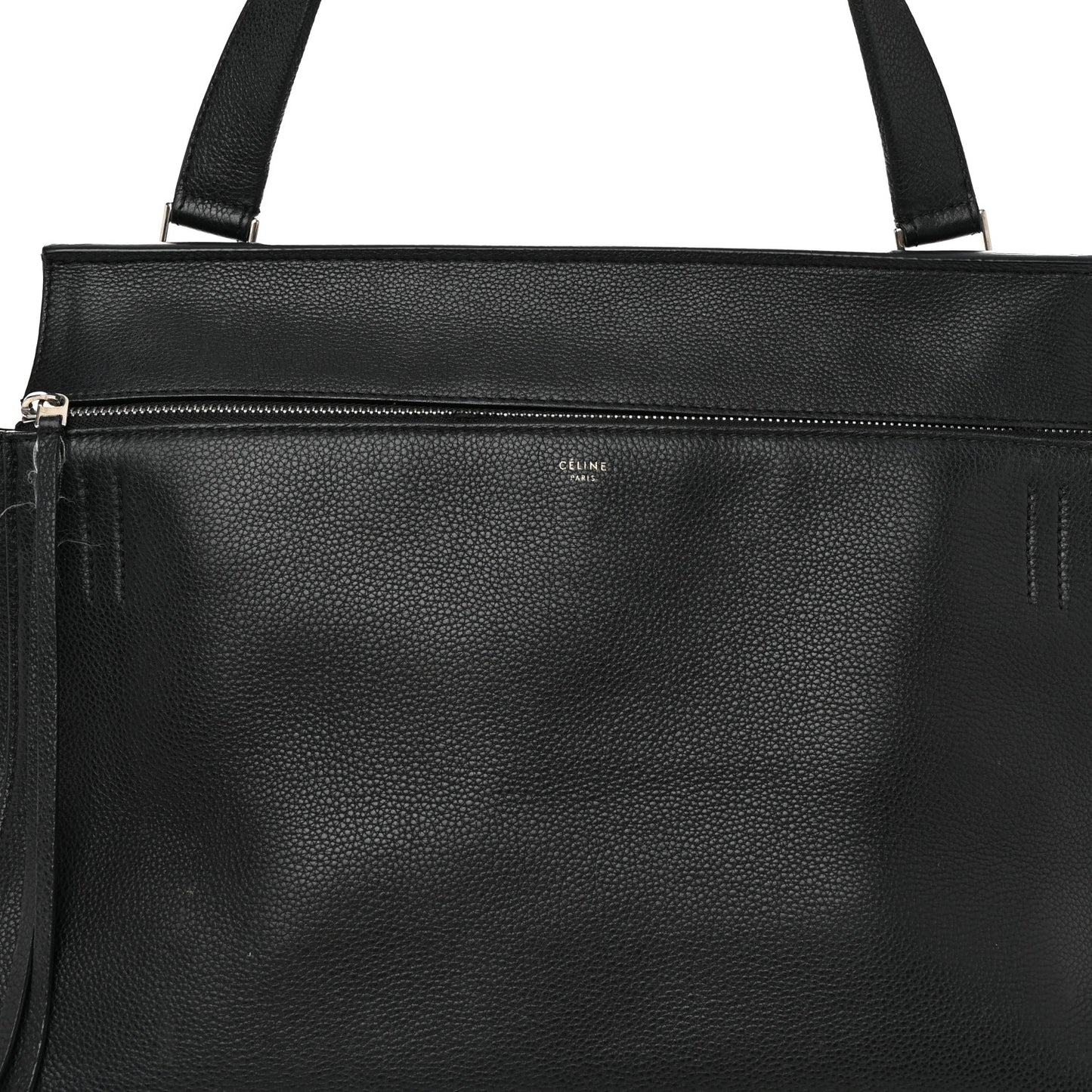 Grained Calfskin Medium Edge Shoulder Bag Black