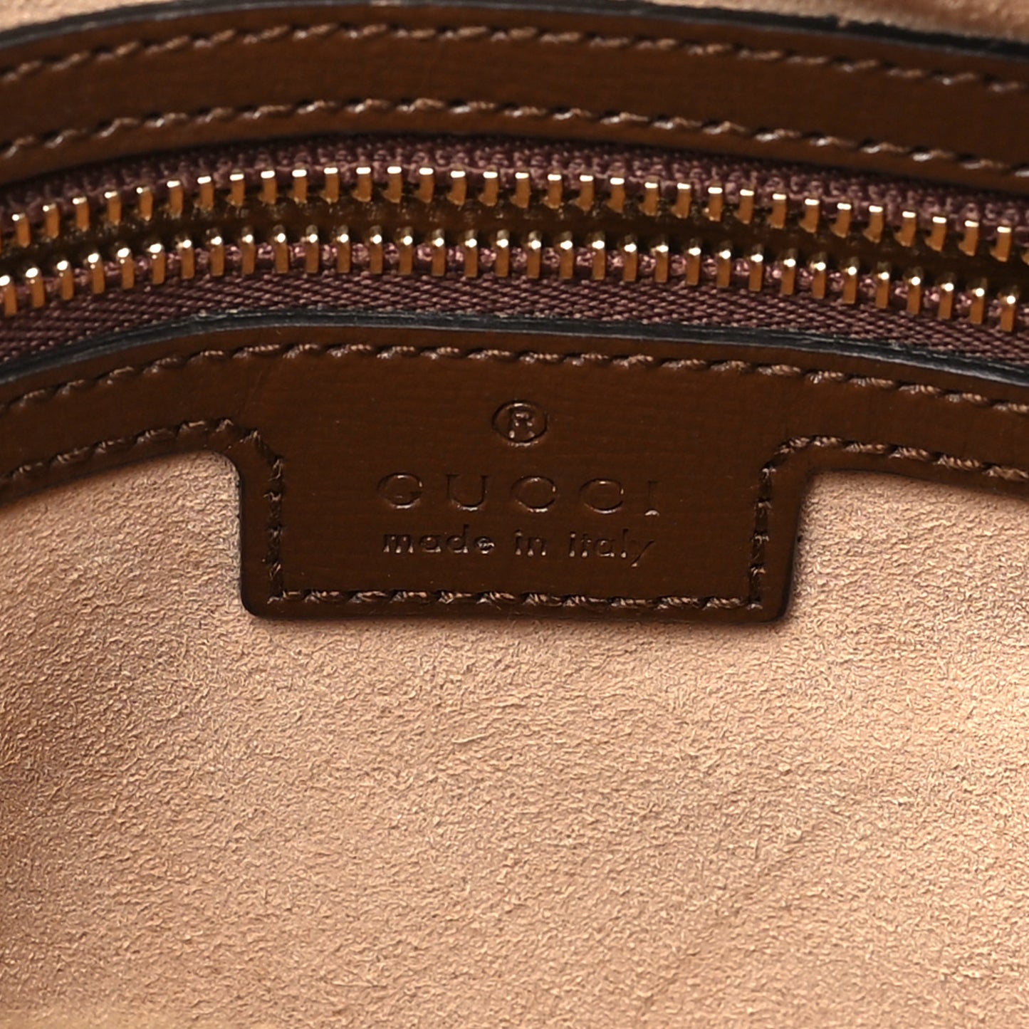 GG Supreme Monogram Small Horsebit 1955 Shoulder Bag Beige Brown Sugar