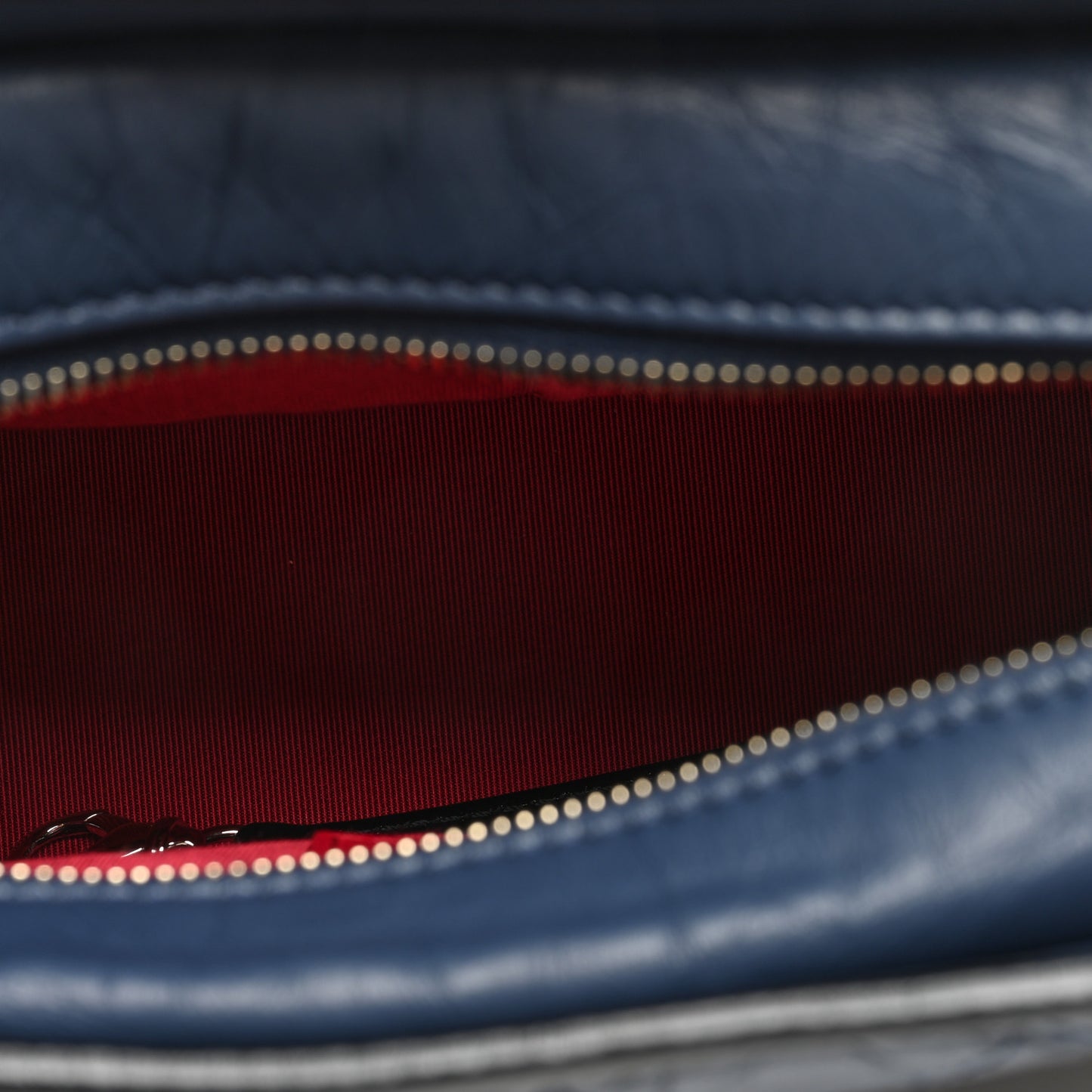 Aged Calfskin Quilted Small Gabrielle Hobo Navy Black