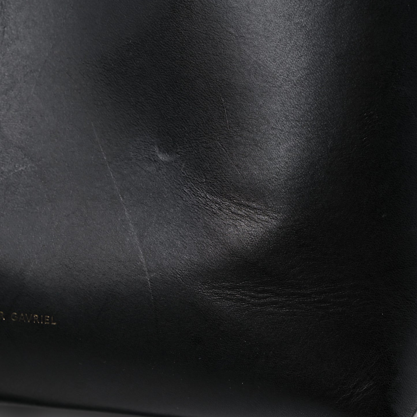 Vegetable Tanned Calfskin Bucket Bag Black Oro