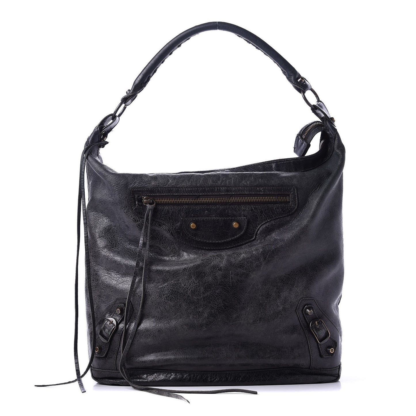 Agneau Classic Hardware Day Hobo Black