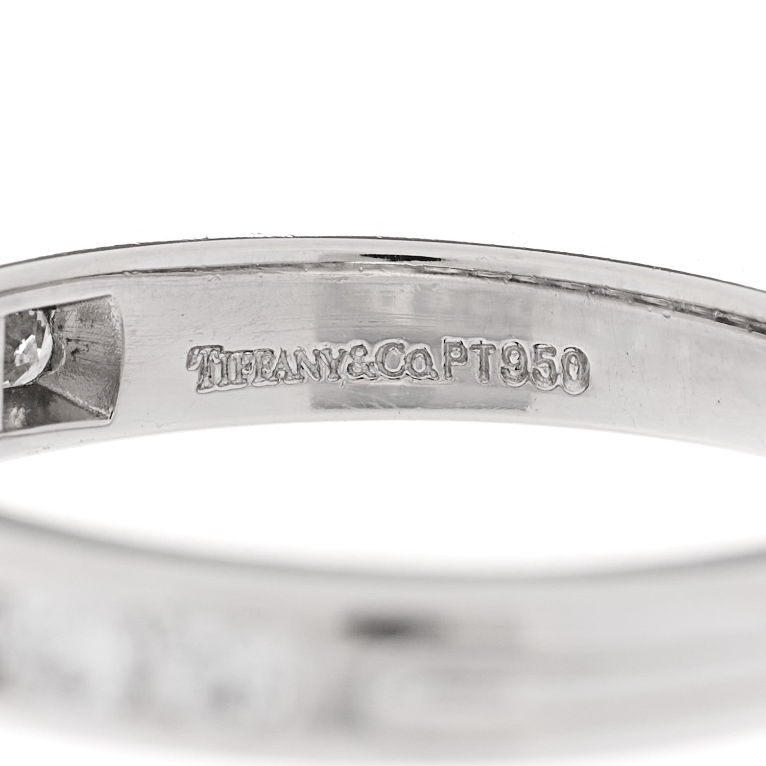 Tiffany Platinum Diamond 3mm Half Circle Wedding Band Ring 53 6.5 4 of 5