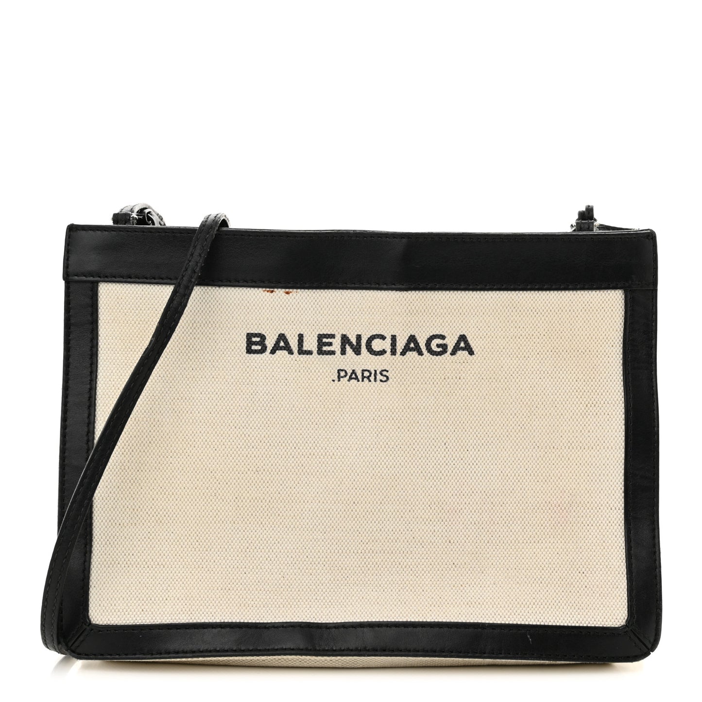 Cotton Canvas Pochette Crossbody Bag Black
