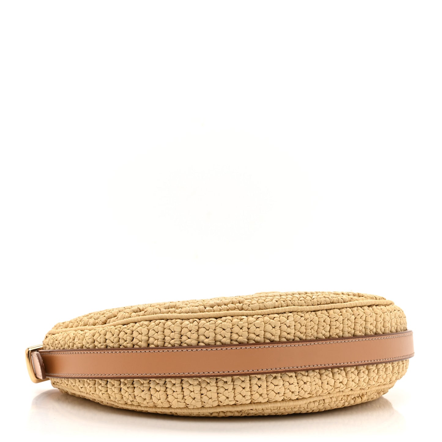Yarn Raffia Effect Crochet Arque Shoulder Bag Natural