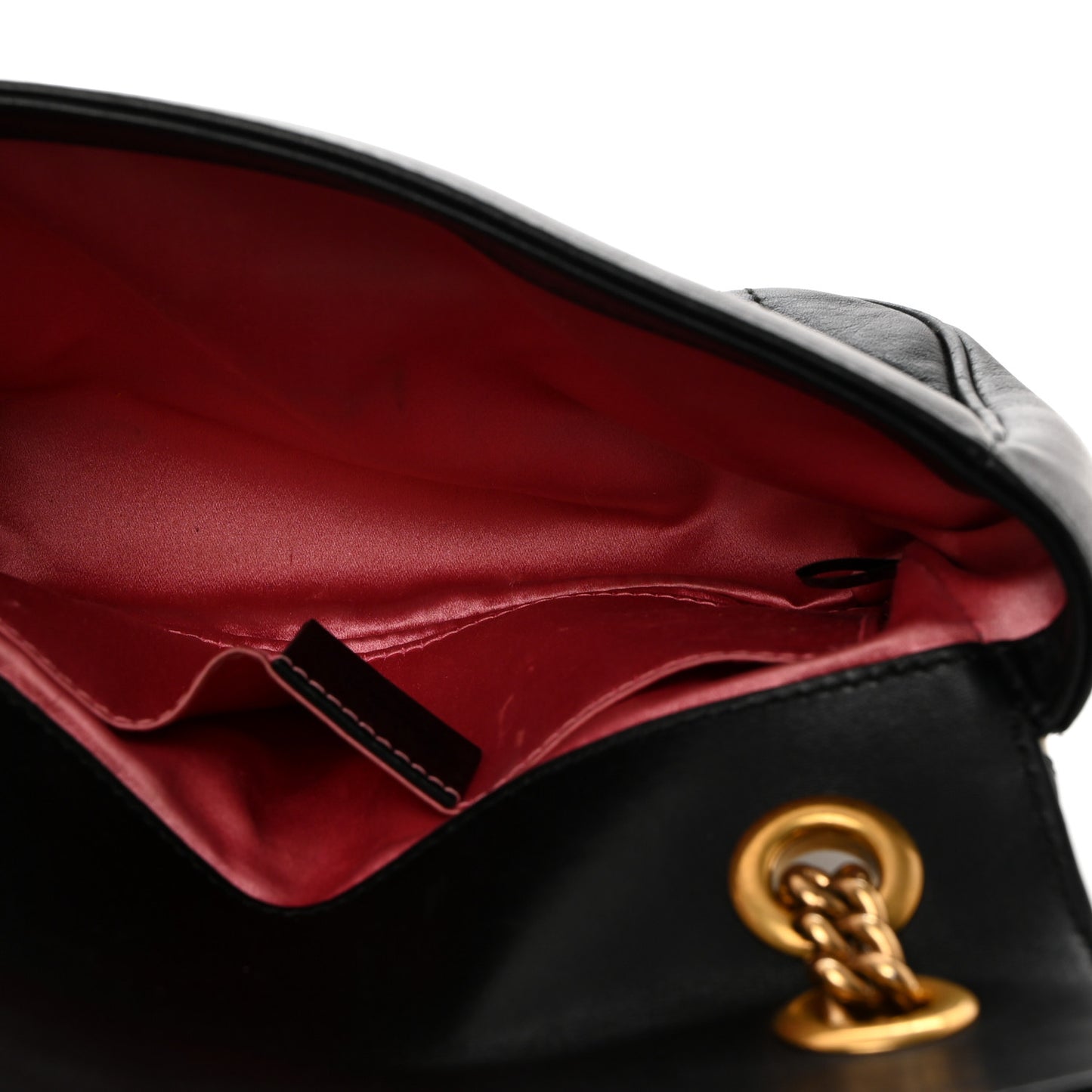 Calfskin Matelasse Mini GG Marmont Shoulder Bag Black White