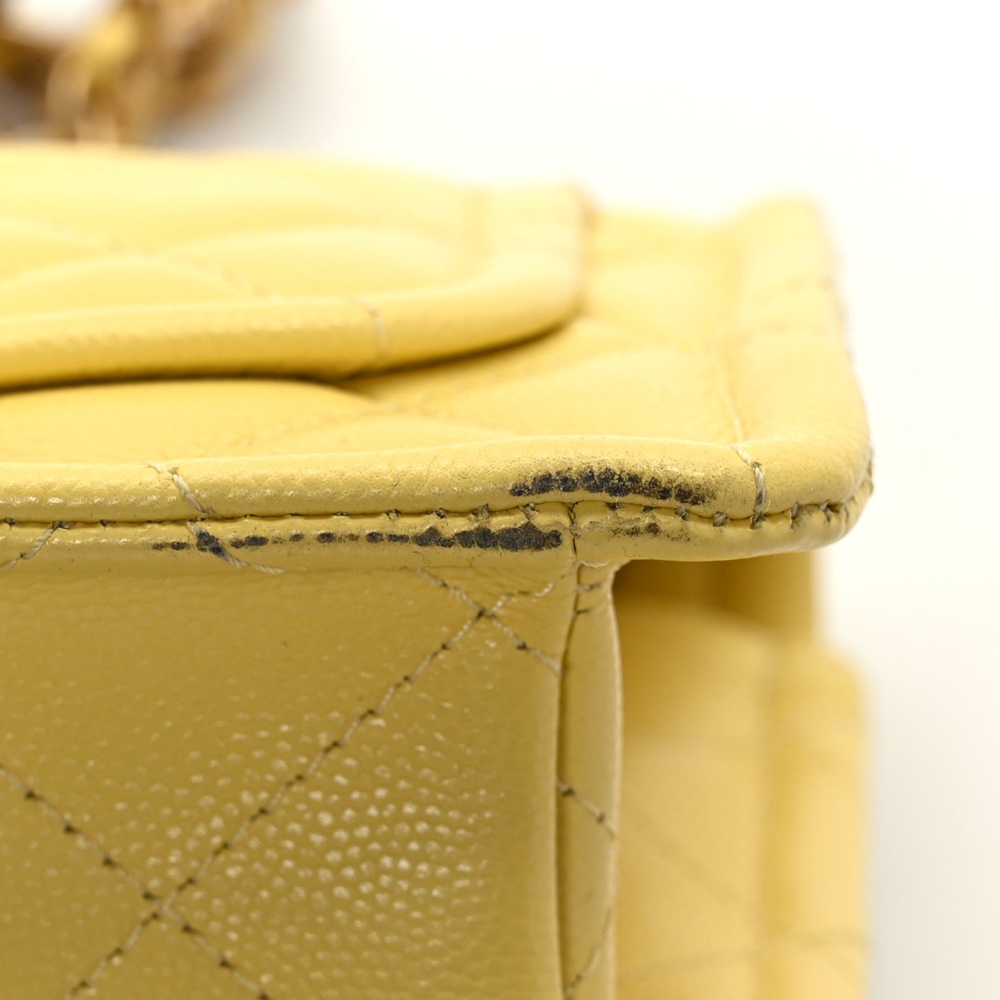 Caviar Quilted Mini Sweet Classic Flap Yellow