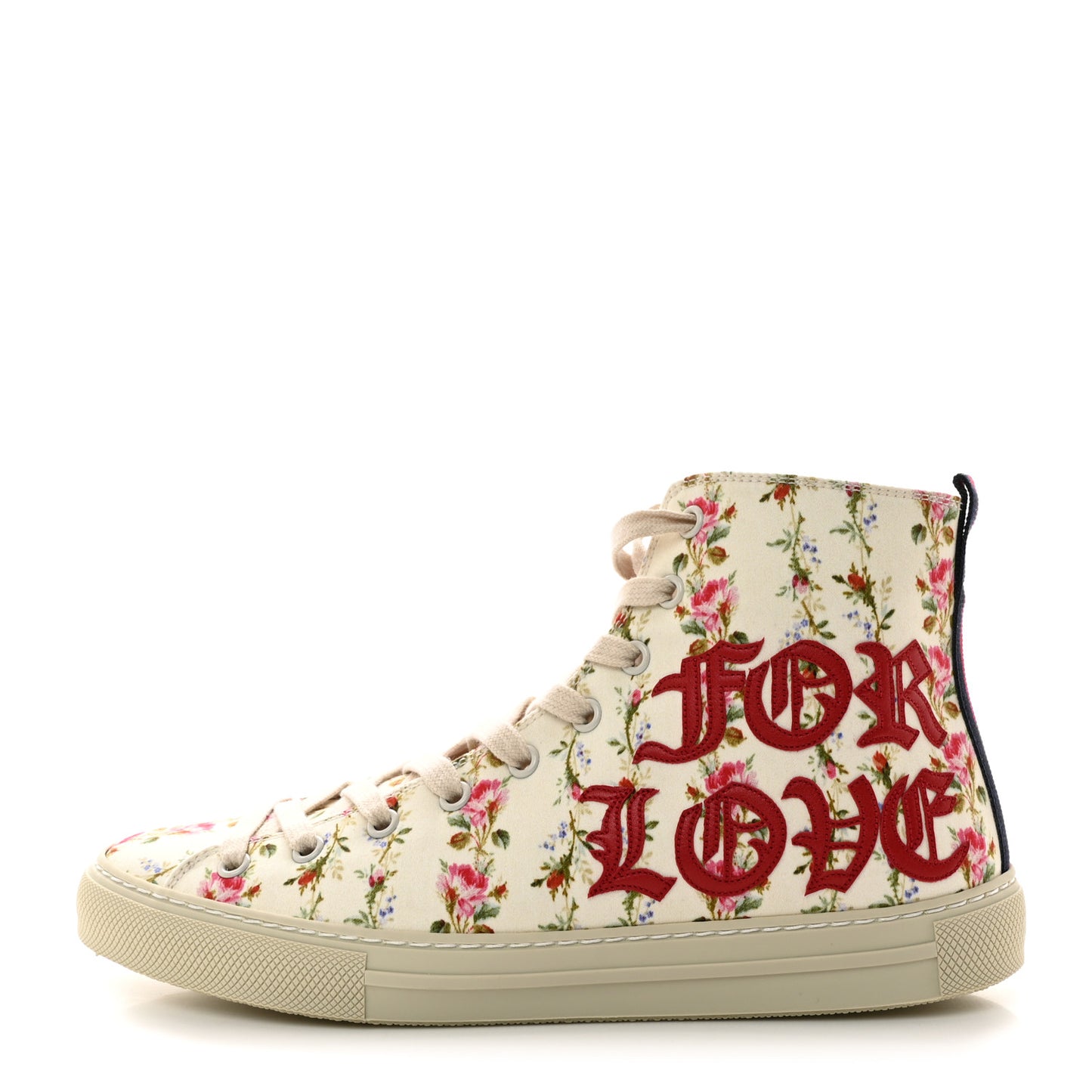 Canvas Romantic Print Major Blind For Love High Top Sneakers 38.5 Ivory
