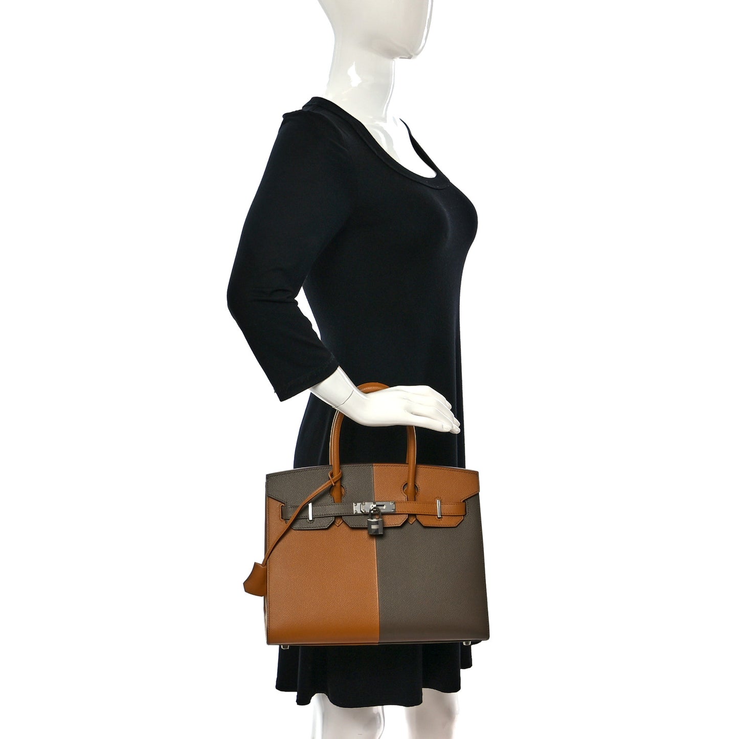 Epsom Casaque Birkin Sellier 30 Etoupe Sesame Bleu Indigo