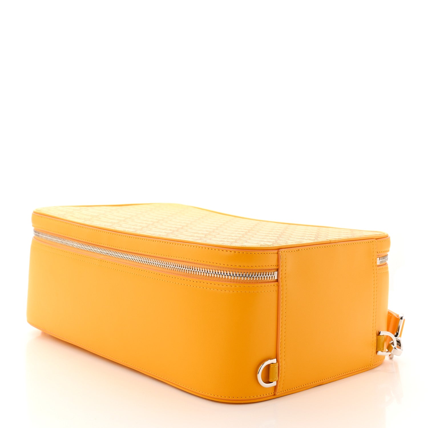 Christian Dior Calfskin Perforated Oblique Galaxy Marsupio World Tour Pelle Sling Yellow White 4 of 10