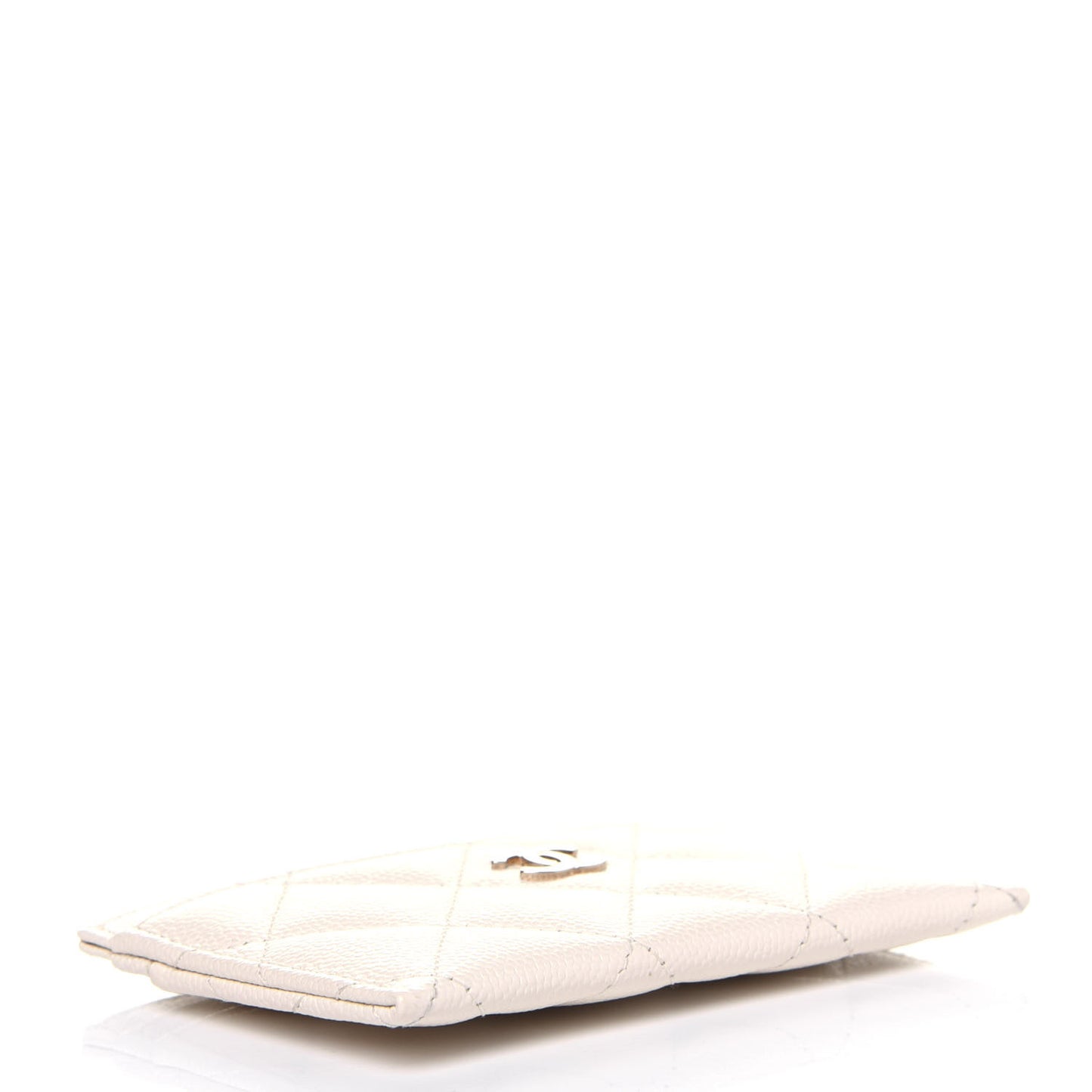 Caviar Quilted Card Holder White