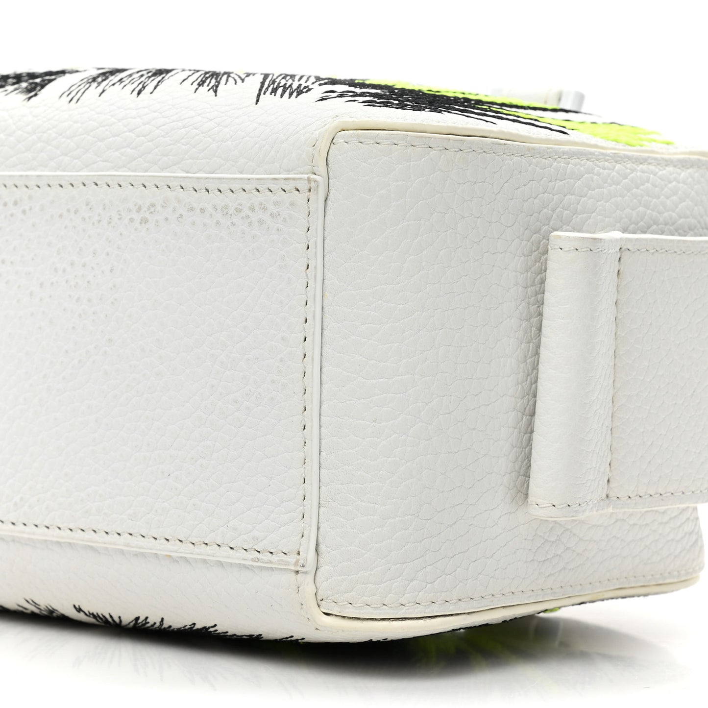 Taurillon Soft Embroidered Mini Cool Box Satchel White Multicolor