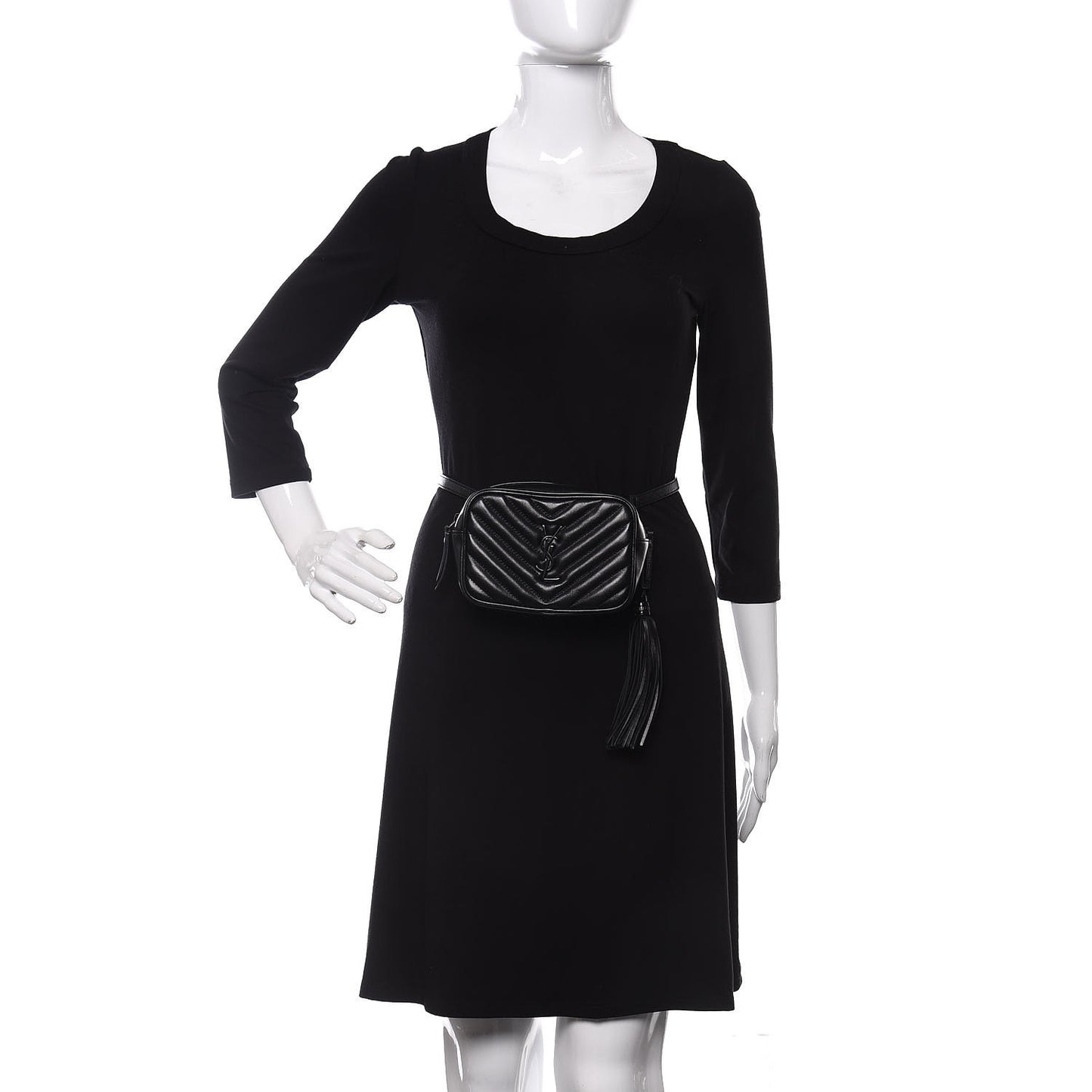 Calfskin Matelasse Monogram Lou Belt Bag Black