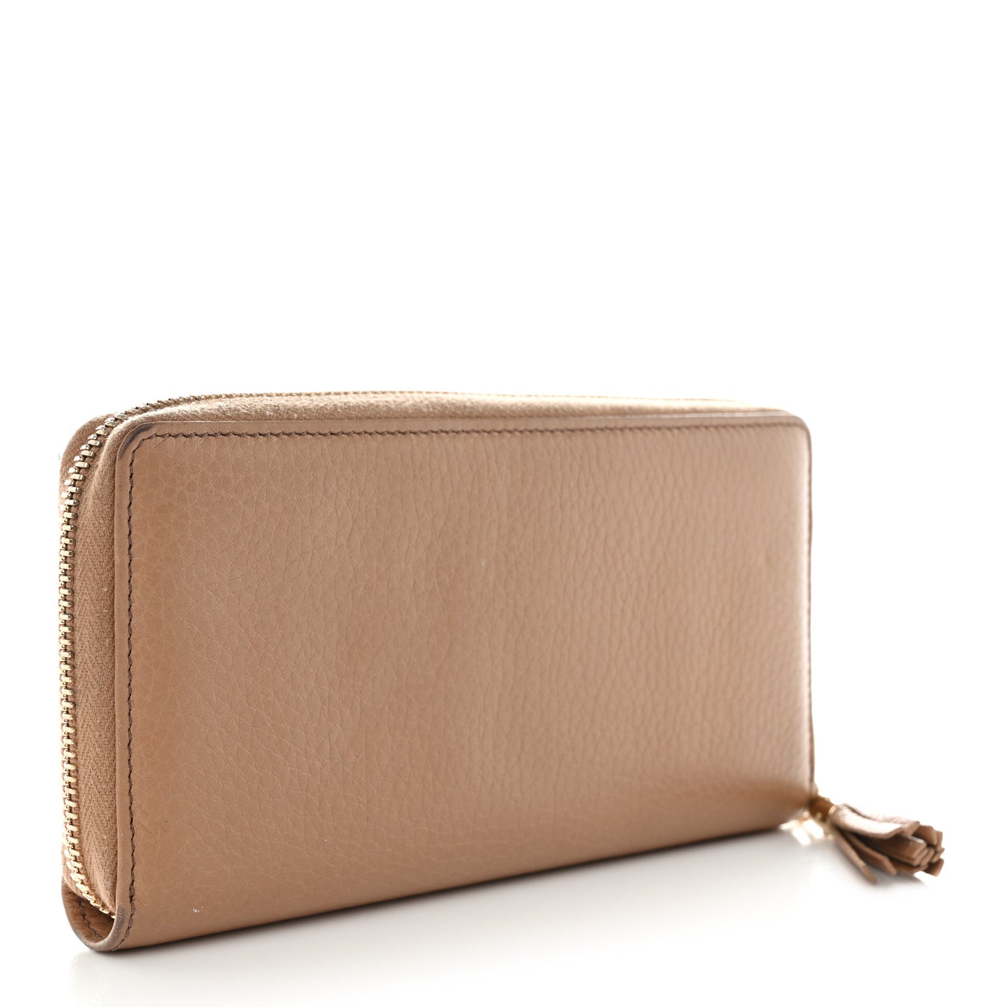 Pebbled Calfskin Soho Zip Around Wallet Camelia