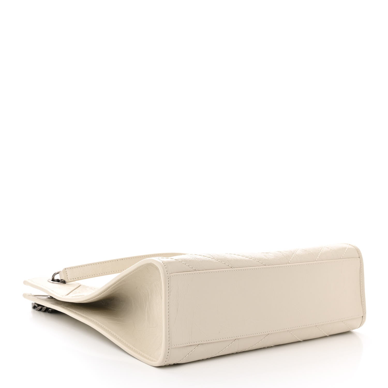 Saint Laurent Crinkled Calfskin Matelasse Monogram Medium Niki Shopper Tote Crema Soft 4 of 10