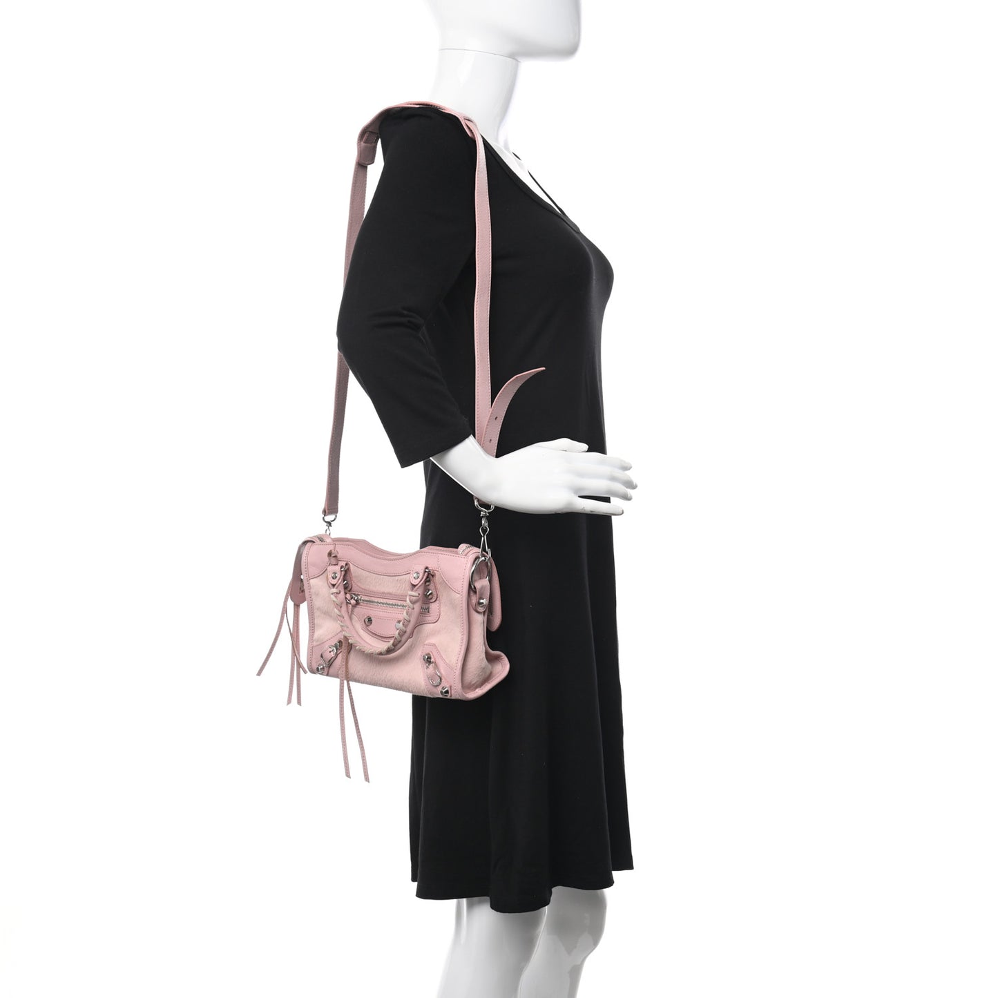 Calf Hair Classic Silver Hardware Mini City Pink