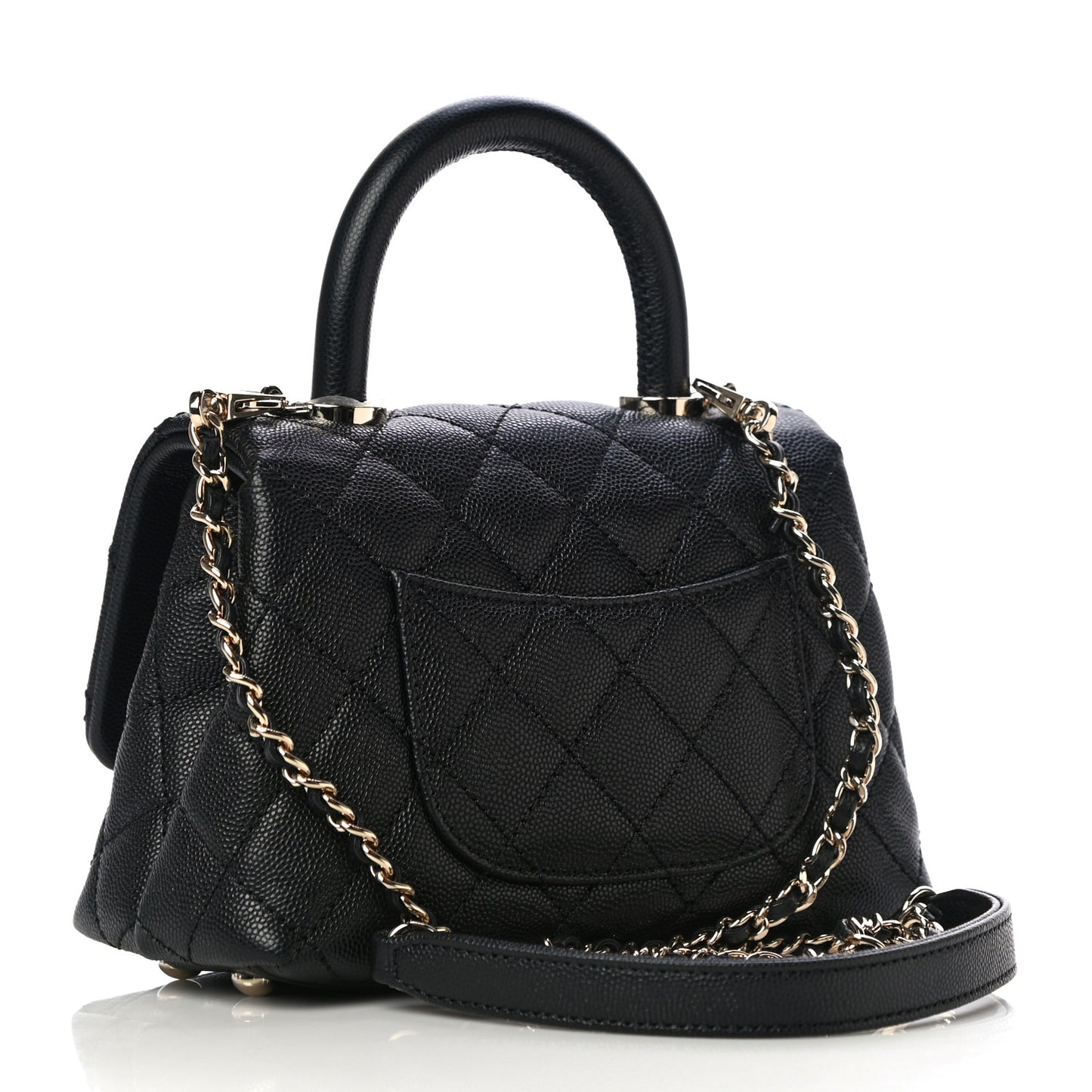 Caviar Quilted Extra Mini Coco Handle Flap Black