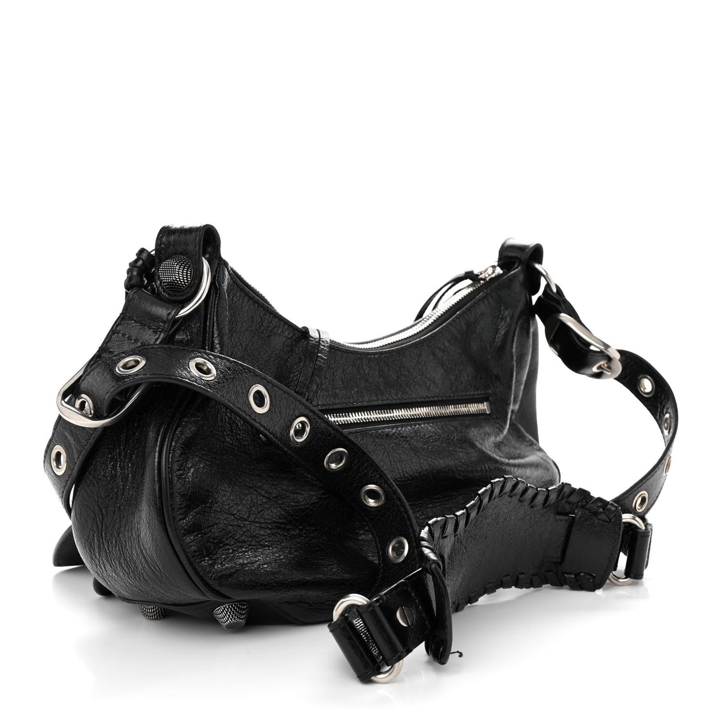 Agneau Arena Small Le Cagole Shoulder Bag Black