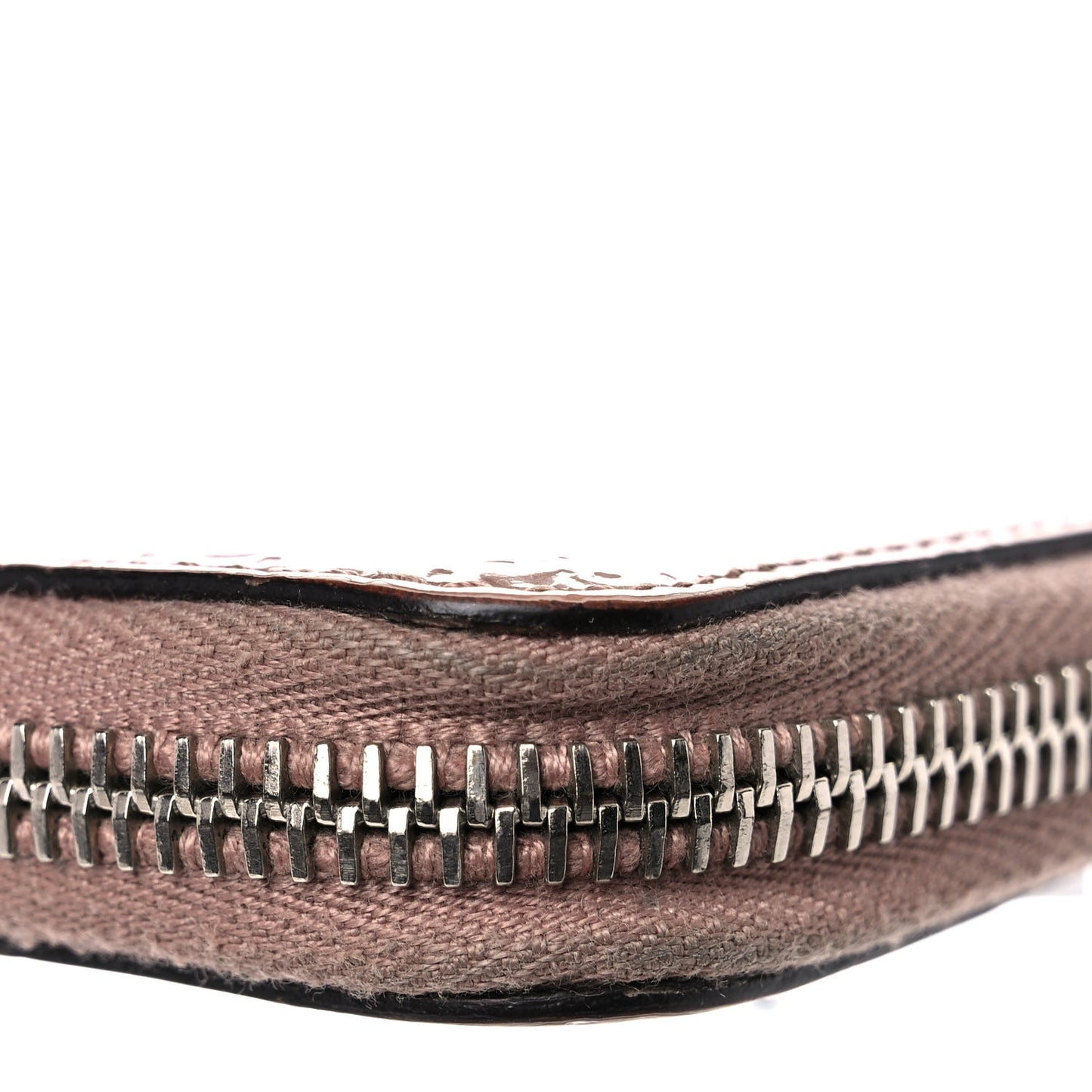 Patent Microguccissima Zip Around Wallet Pink