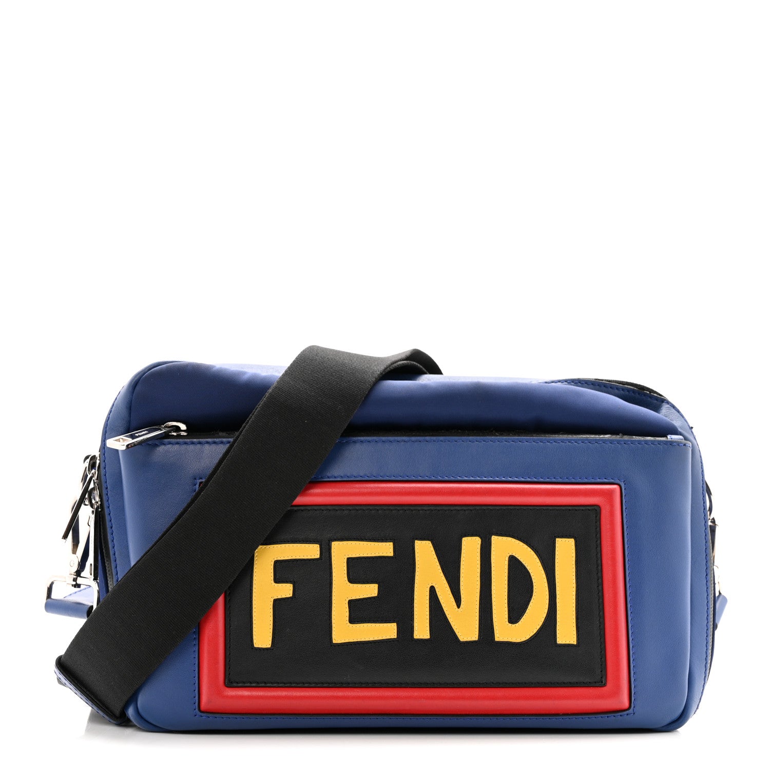 Fendi Nylon Vitello Century Vocabulary Camera Bag Blue Cobalto