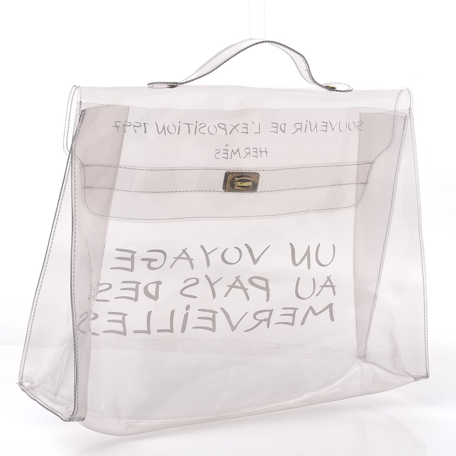 Hermes Vinyl Souvenir De L'Exposition Kelly Transparent 3 of 9