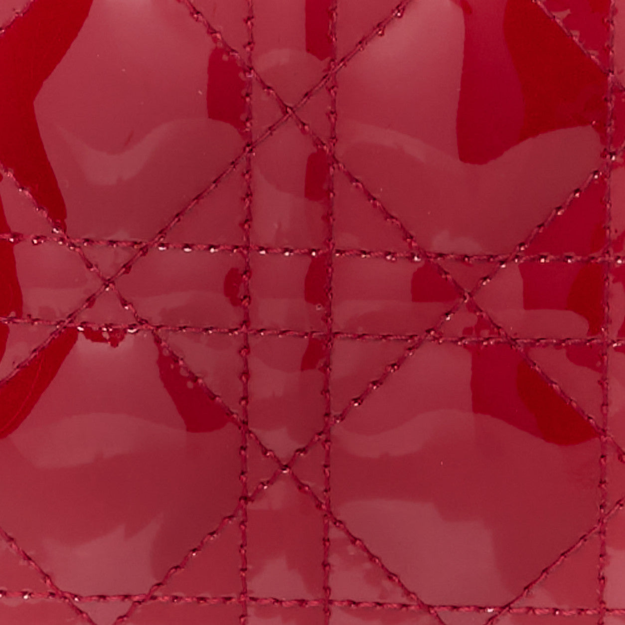 Patent Cannage Mini Lady Dior Red