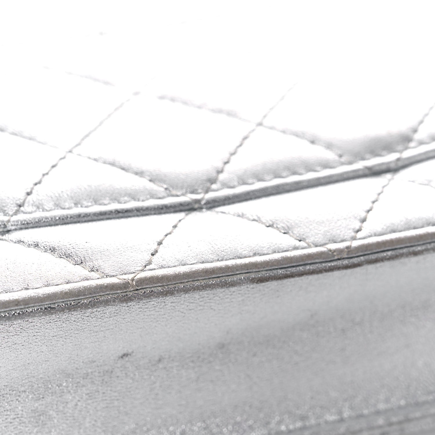 Chanel Metallic Lambskin Quilted Wallet On Chain WOC Silver 19 of 26