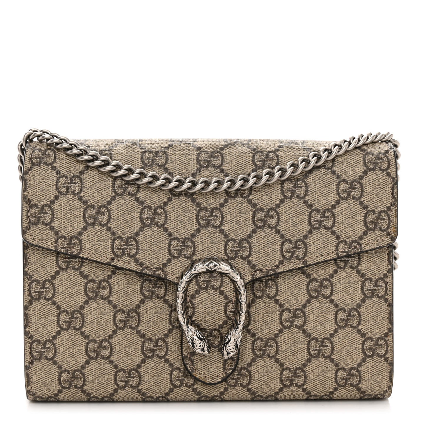 GG Supreme Monogram Mini Dionysus Chain Wallet Beige Taupe