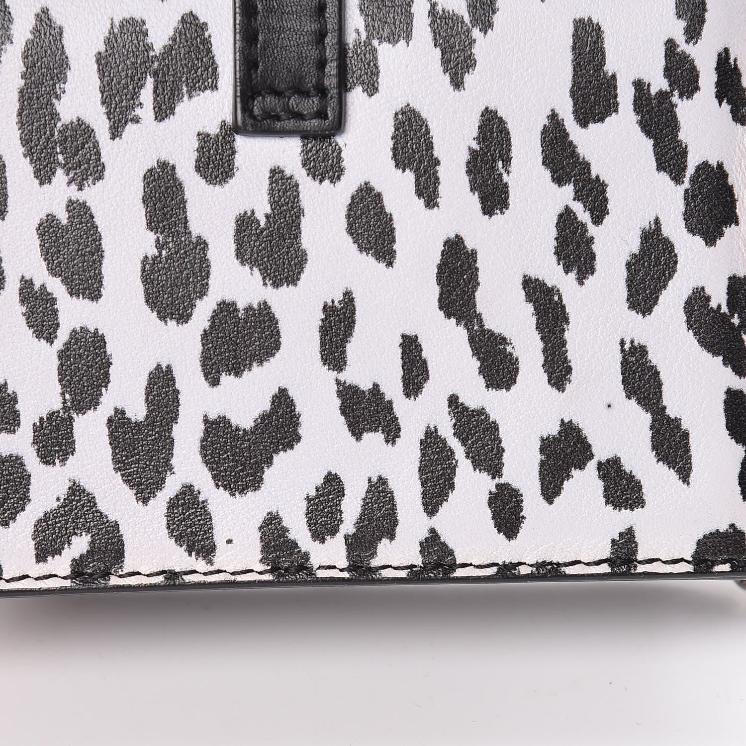 Saint Laurent Calfskin Monogram Leopard Print Mini Candy Crossbody Black White 11 of 12