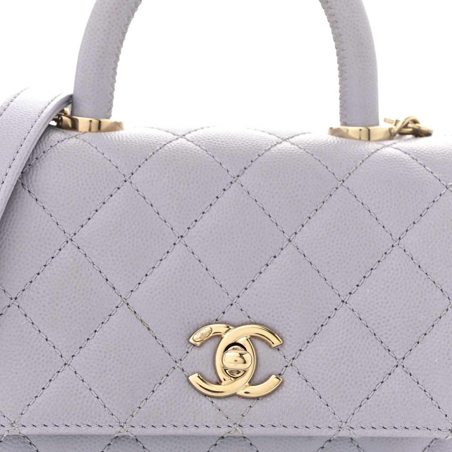 Caviar Quilted Extra Mini Coco Handle Flap Light Purple