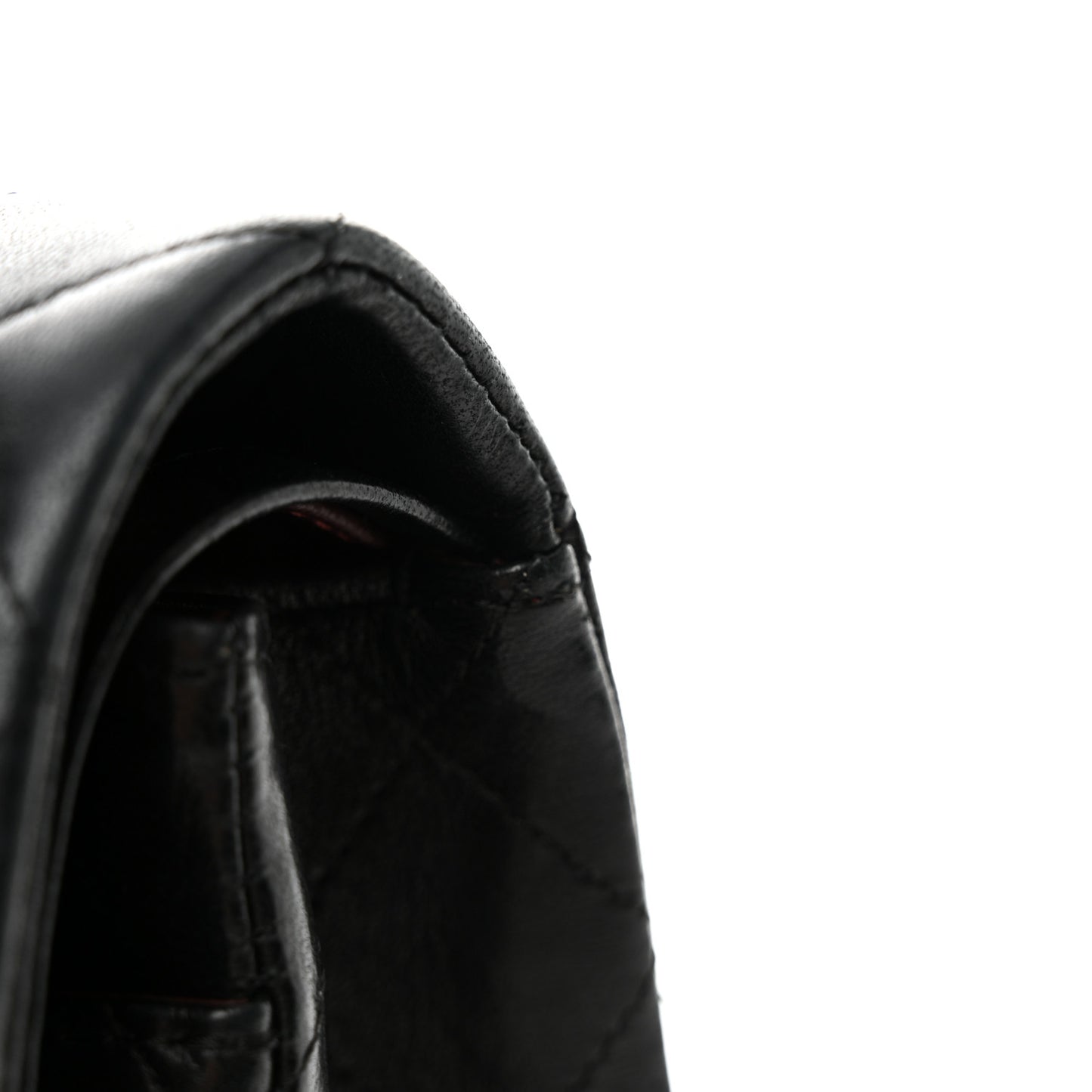 Lambskin Quilted Medium Double Flap Black