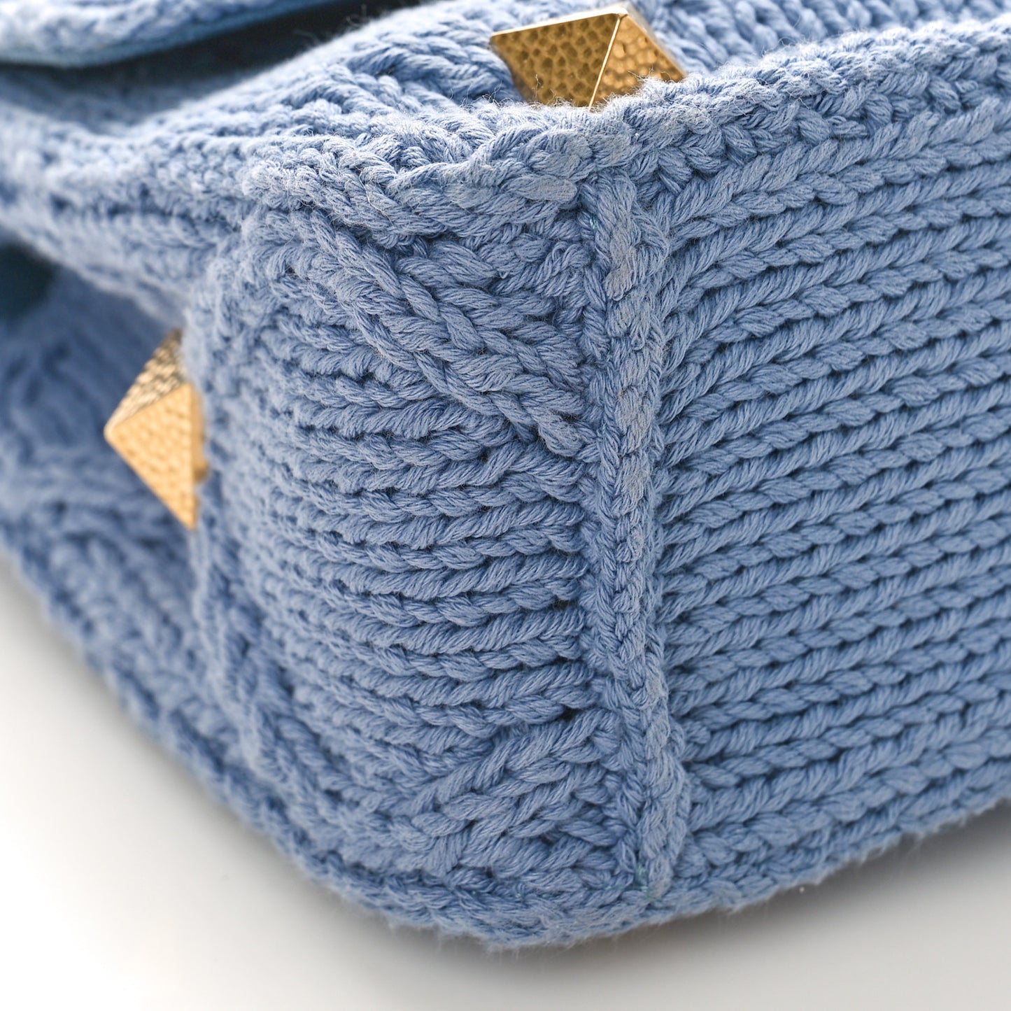 Knit Medium Roman Stud Shoulder Bag Niagara