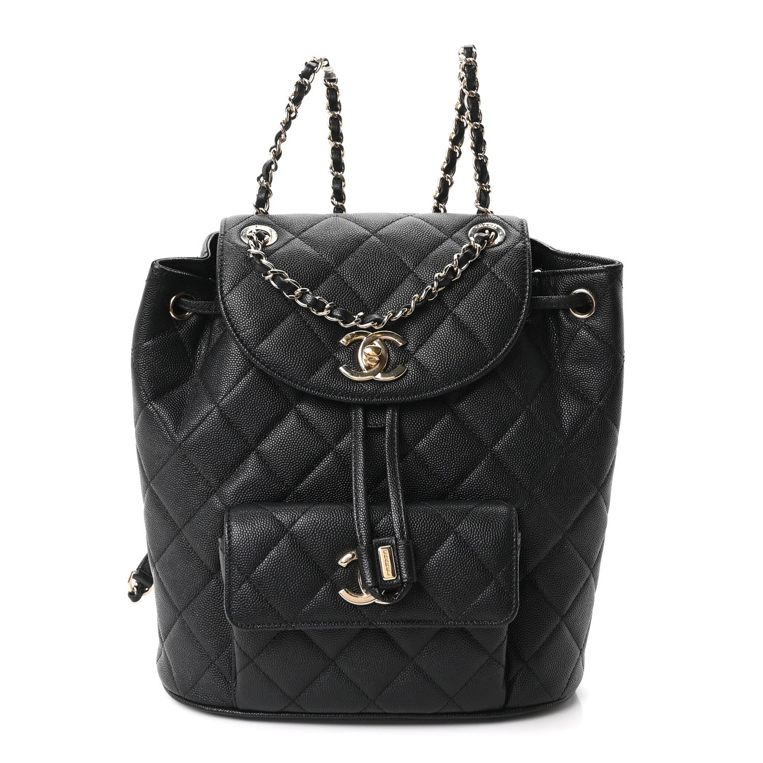 Pre-loved Chanel 2024 Black Caviar 'Urban Spirit' Backpack