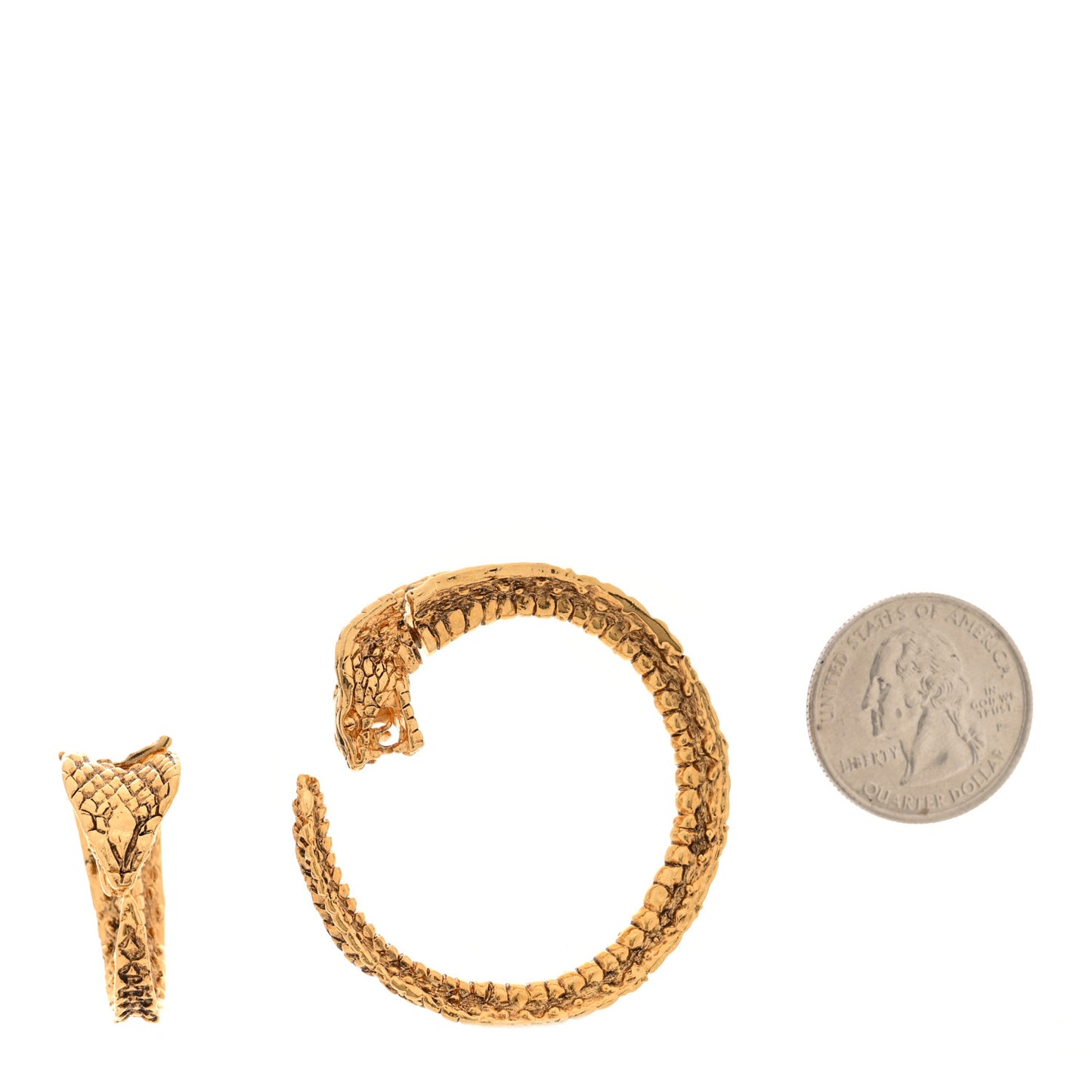 Metal Asymmetrical Cobra Earrings Gold