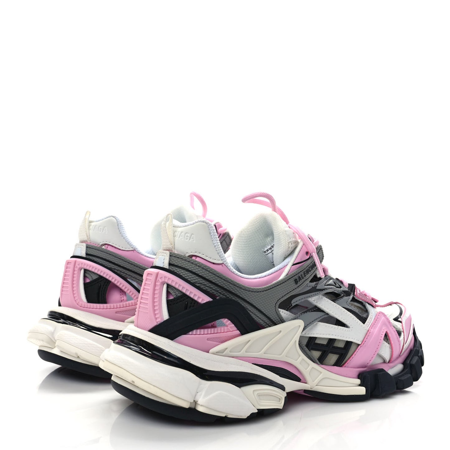 Rubber Mesh Tri-Color Womens Track.2 Open Sneakers 39 Pink Grey White
