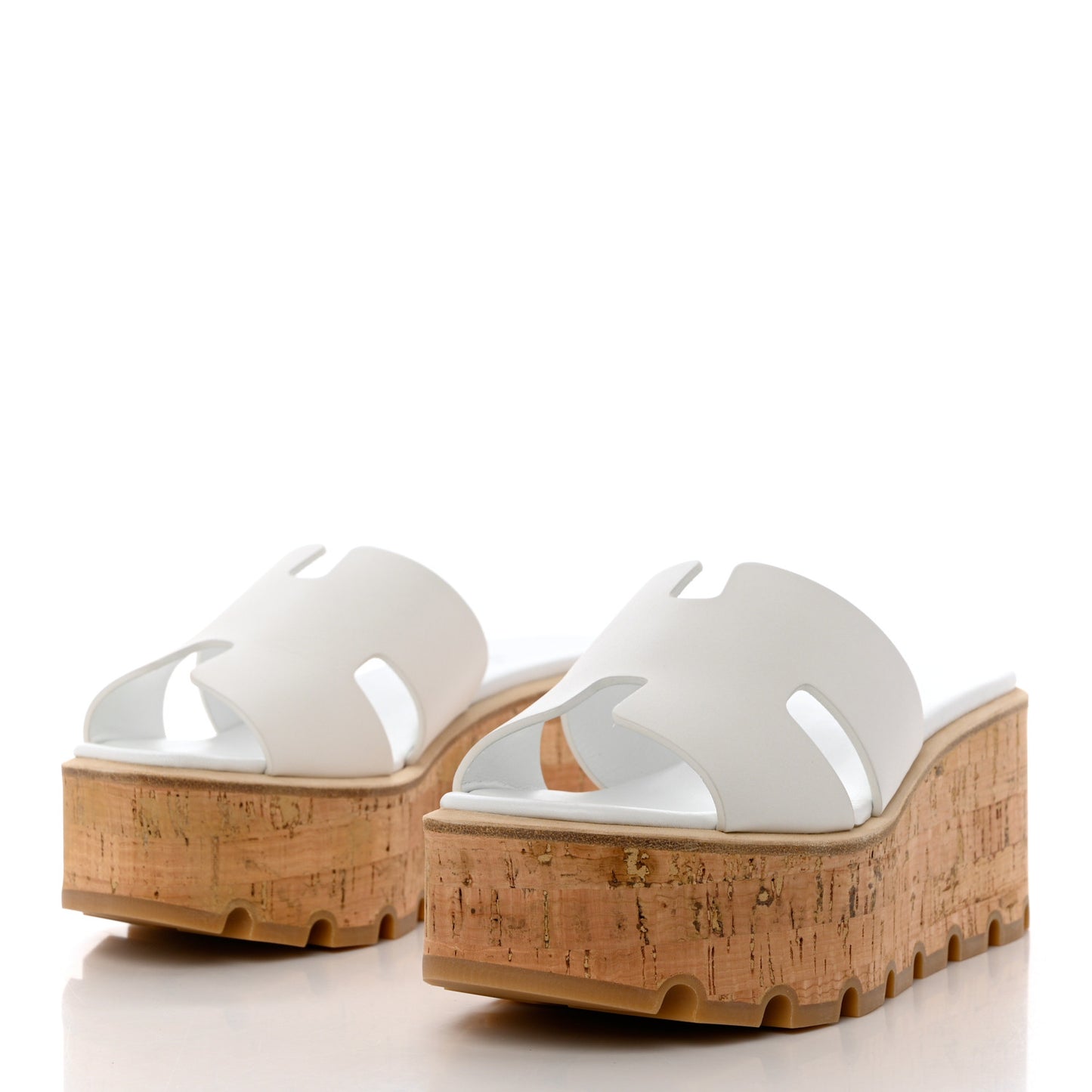 Calfskin Cork Eze 30 Sandals 35 White