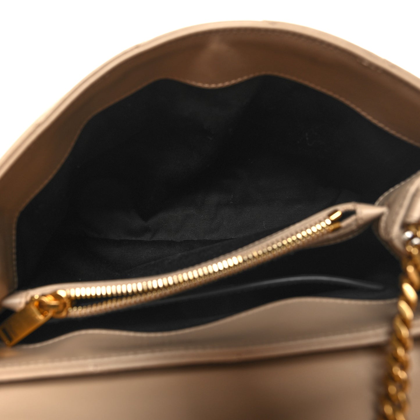 Calfskin Y Quilted Monogram Small Loulou Chain Satchel Dark Beige