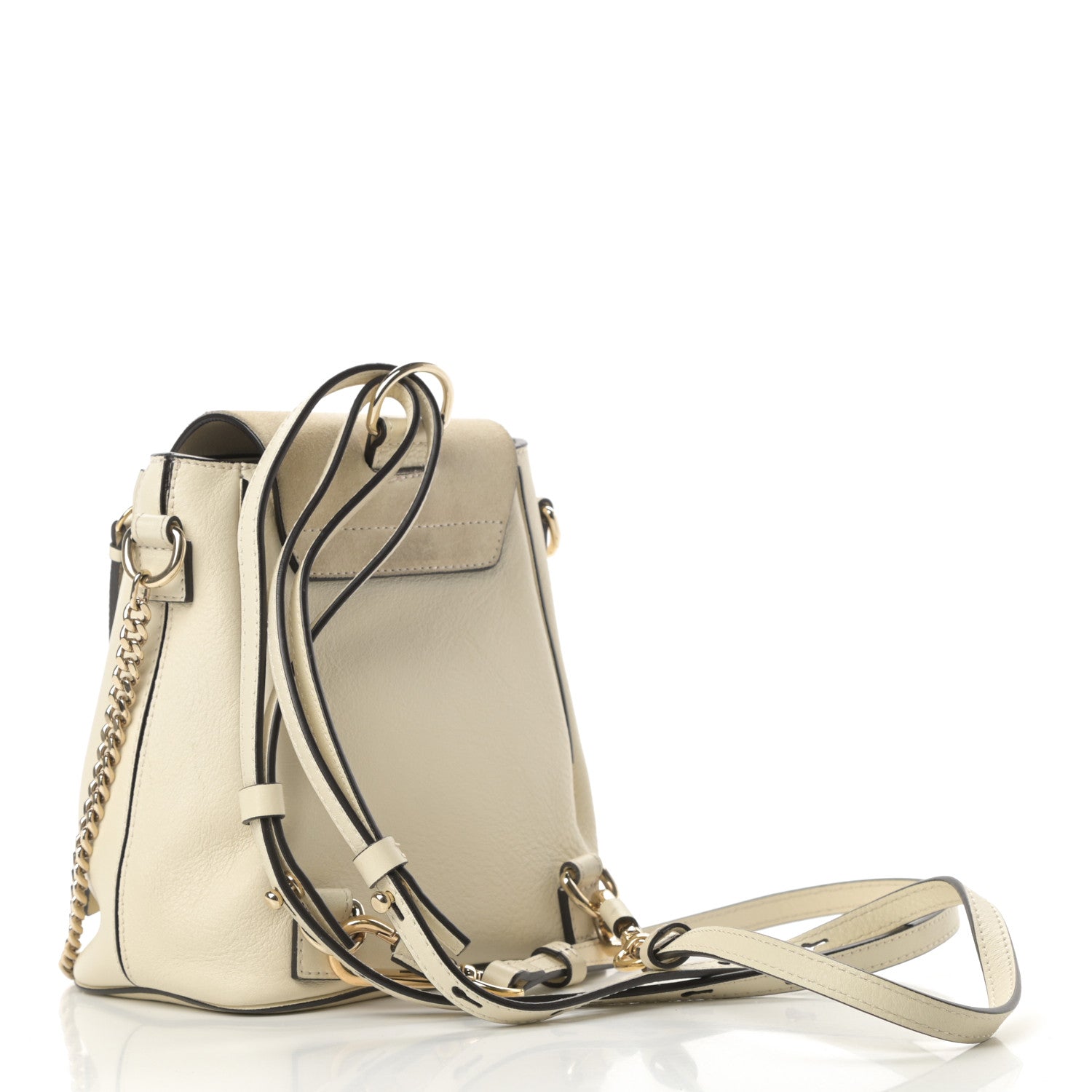 Chloe Suede Calfskin Mini Faye Backpack Off White 3 of 12