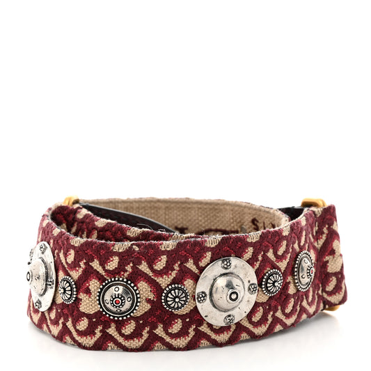 Oblique Studded Shoulder Strap Burgundy