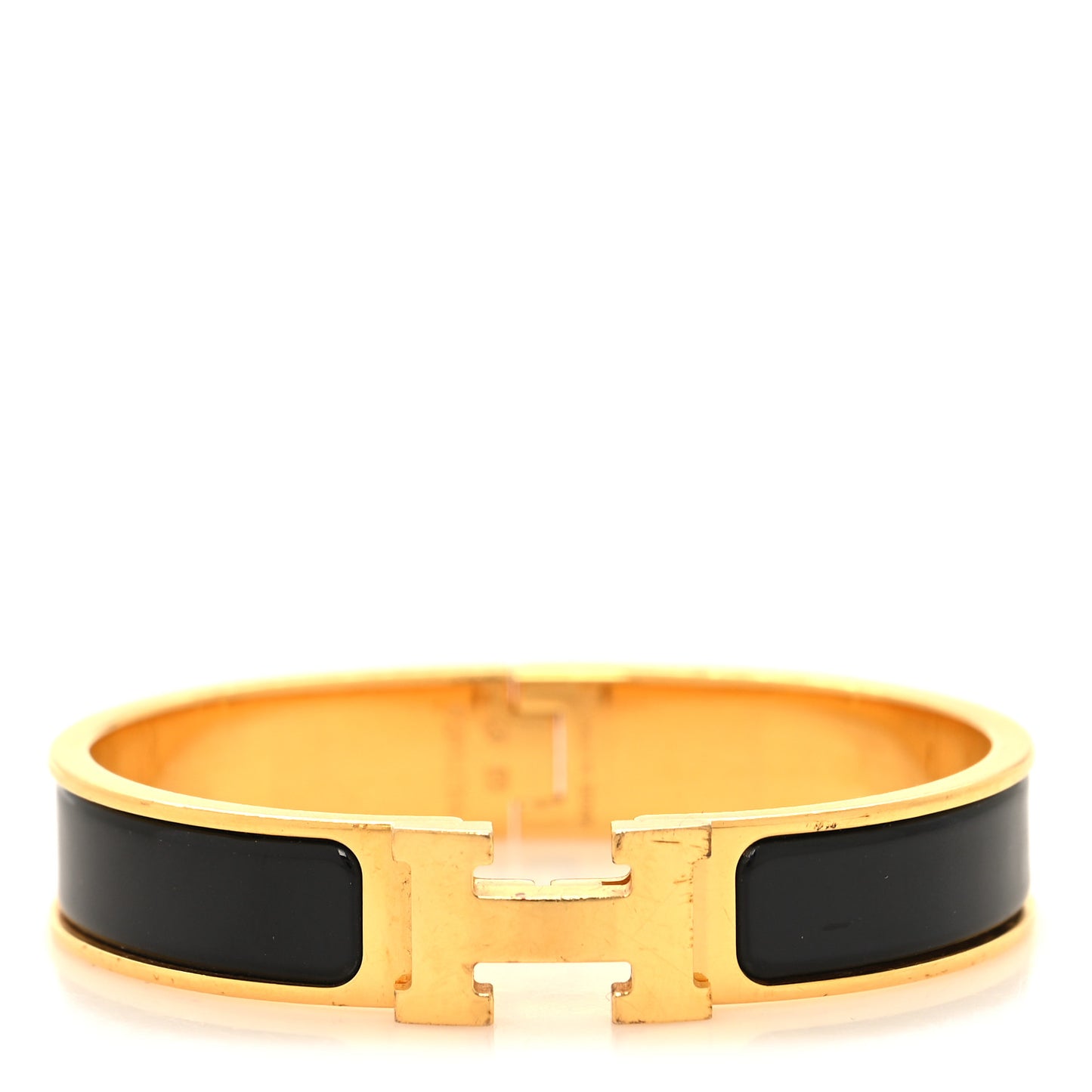 Enamel Narrow Clic Clac H Bracelet PM Black