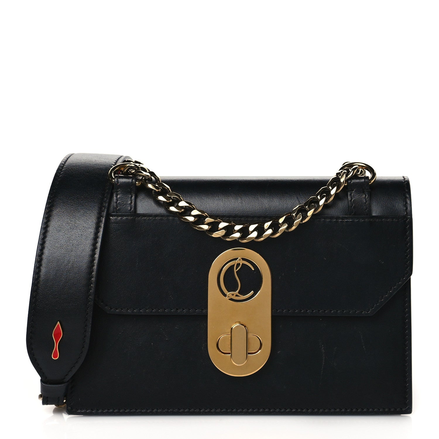 Christian Louboutin Calfskin Mini Elisa Shoulder Bag Black 1 of 12