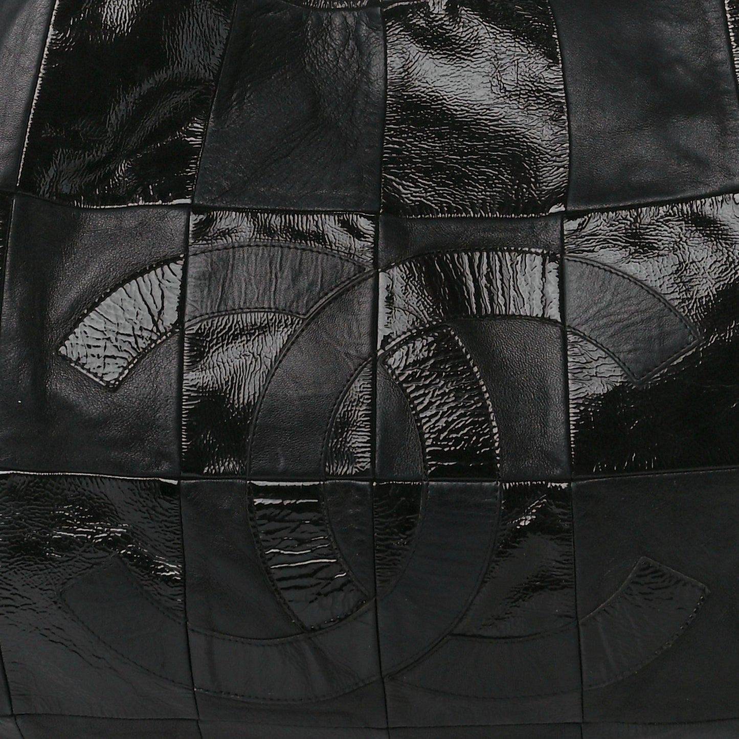 Patent Patchwork Brooklyn Tote Black