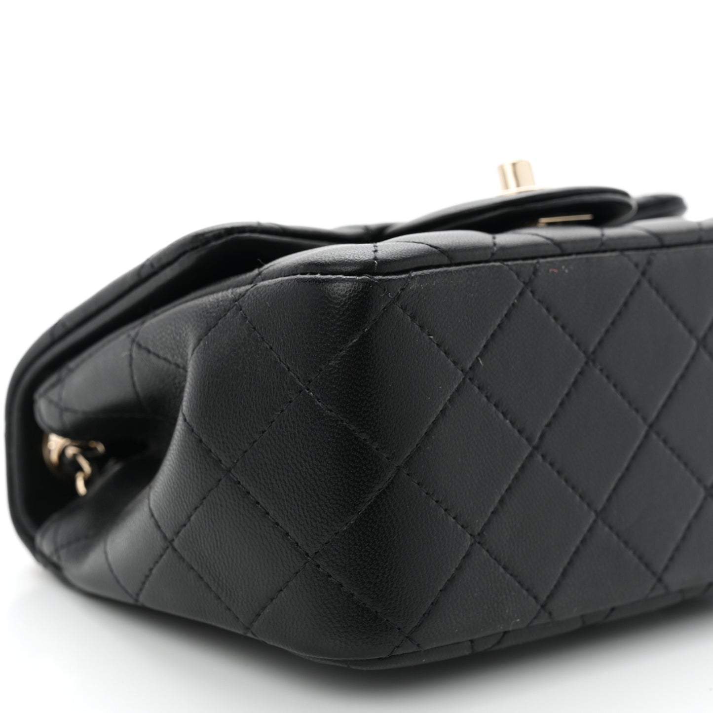 Lambskin Quilted Mini Square Flap Black
