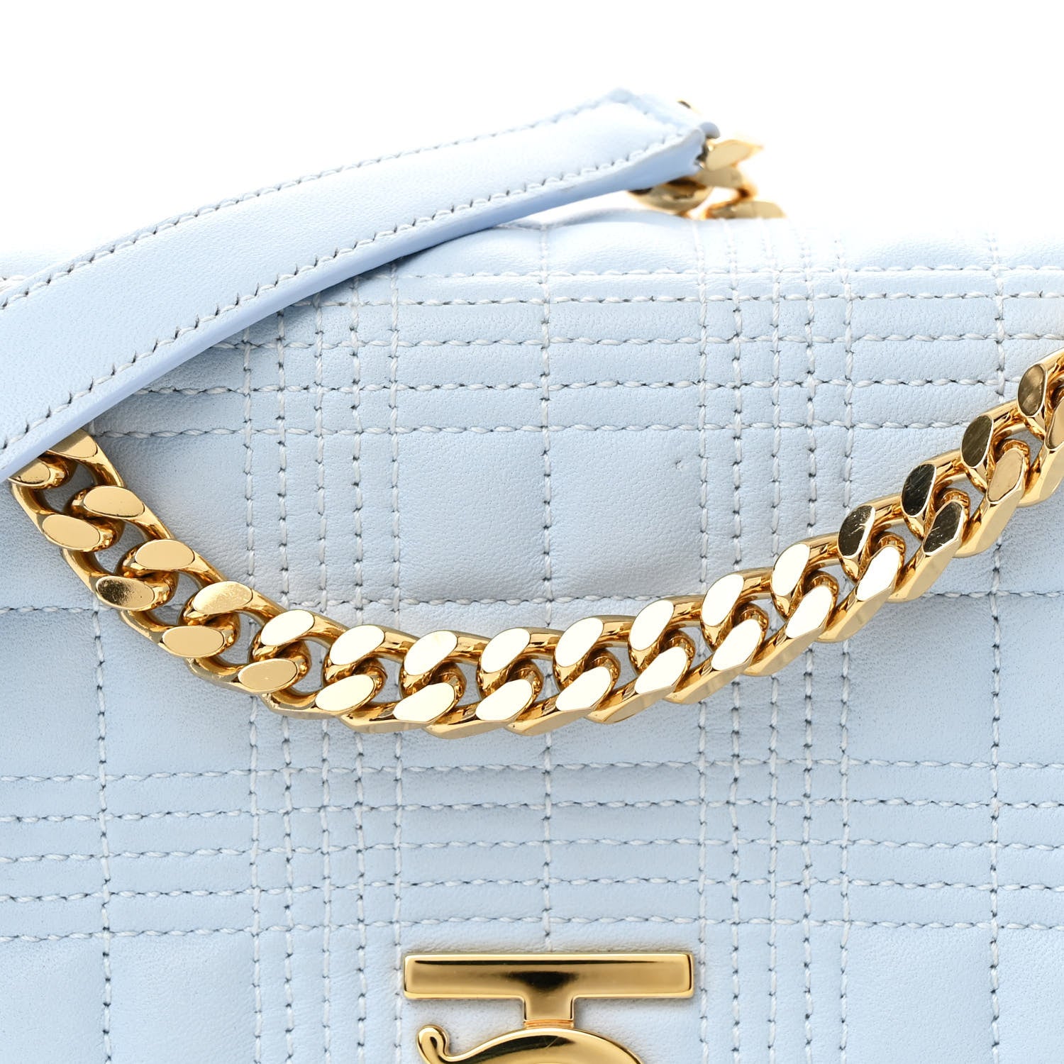 Burberry Lambskin Quilted Small Lola Bag Pale Blue 9 of 12